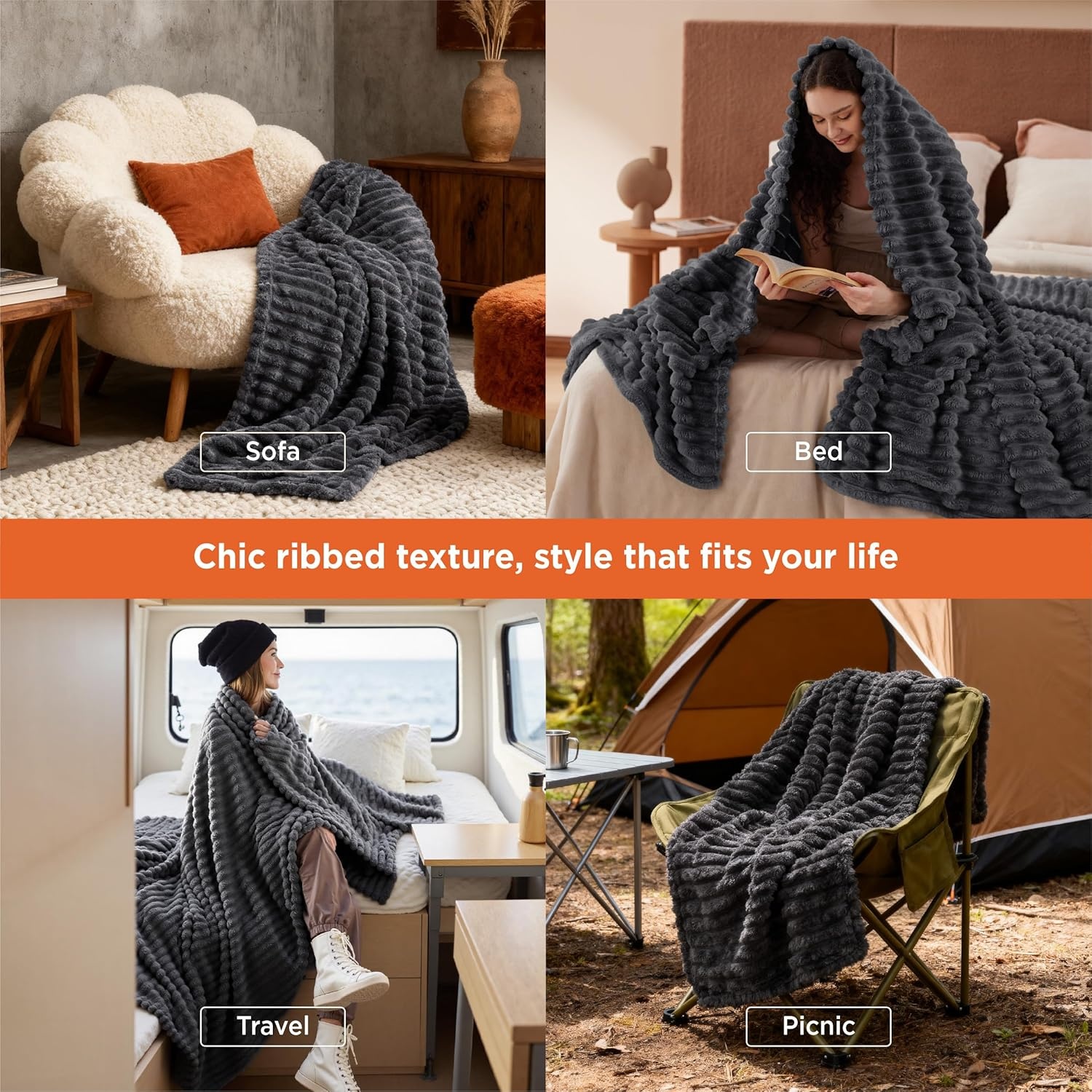image:imageBedsure Soft Cozy Twin XL Blanket for Bed College Dorm Off White 66x90 Birthday Gifts for Women Mom Her Warm Lightweight Cozy Fluffy Throw Blanket Sofa Dorm Room Home Decor Machine WashableGrey