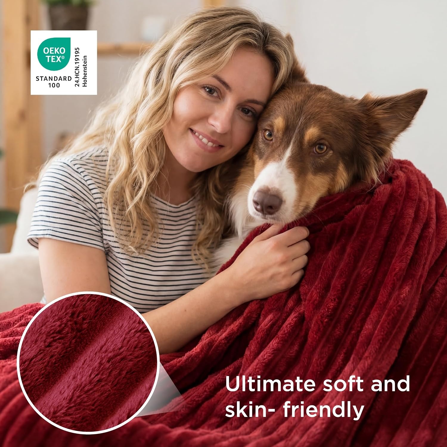image:imageBedsure Soft Cozy Twin XL Blanket for Bed College Dorm Off White 66x90 Birthday Gifts for Women Mom Her Warm Lightweight Cozy Fluffy Throw Blanket Sofa Dorm Room Home Decor Machine WashableRed