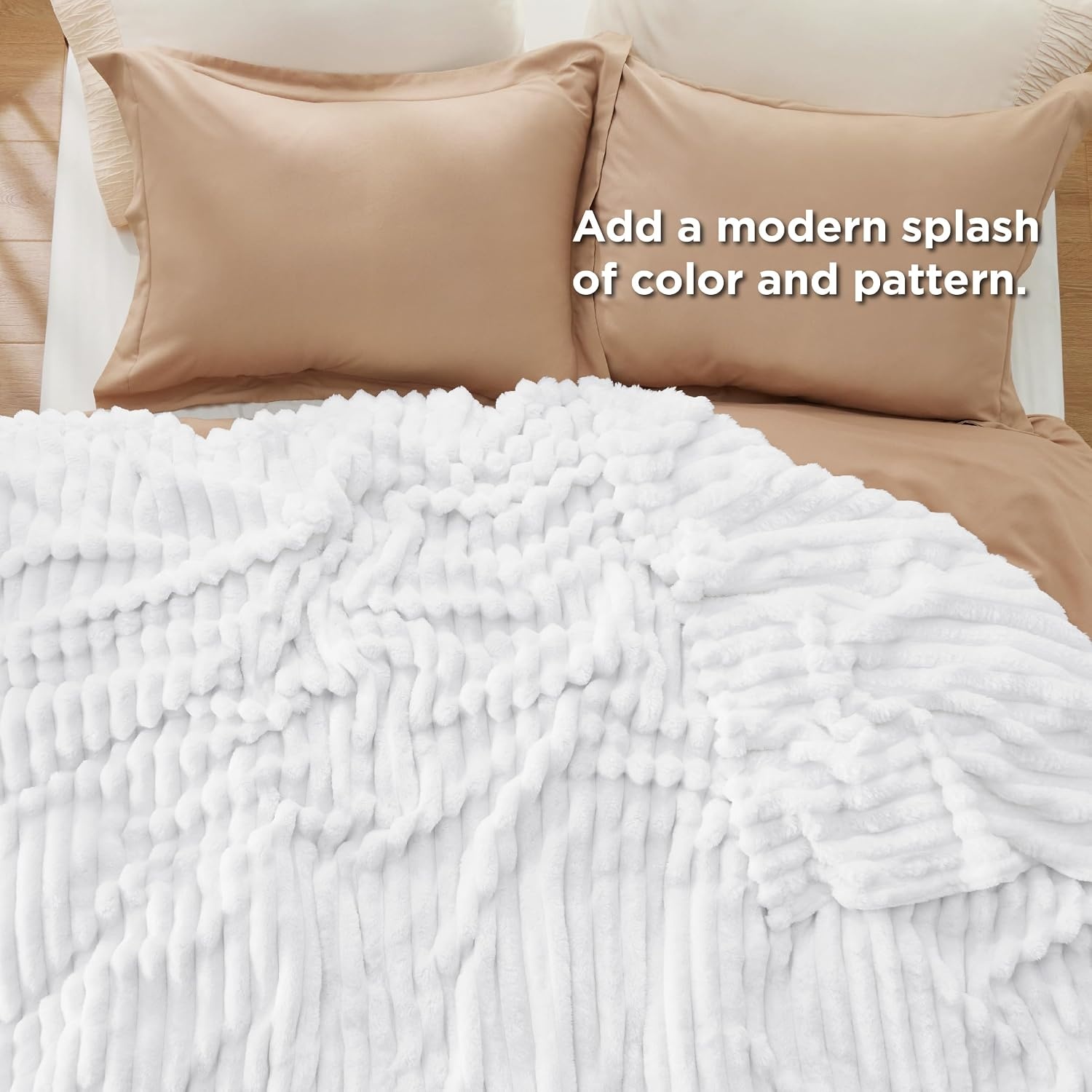 image:imageBedsure Soft Cozy Twin XL Blanket for Bed College Dorm Off White 66x90 Birthday Gifts for Women Mom Her Warm Lightweight Cozy Fluffy Throw Blanket Sofa Dorm Room Home Decor Machine WashableBright White