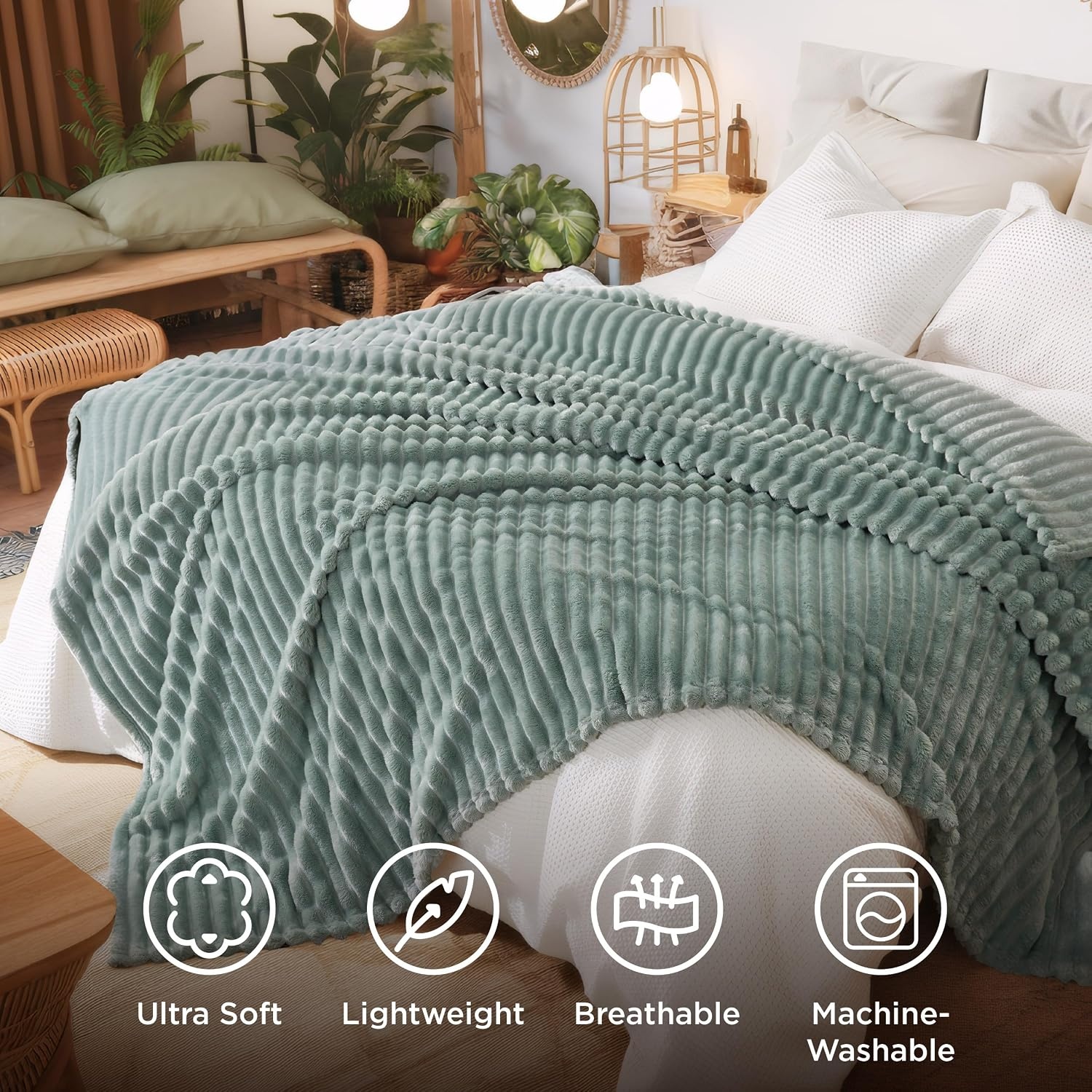 image:imageBedsure Soft Cozy Twin XL Blanket for Bed College Dorm Off White 66x90 Birthday Gifts for Women Mom Her Warm Lightweight Cozy Fluffy Throw Blanket Sofa Dorm Room Home Decor Machine WashableSage Green