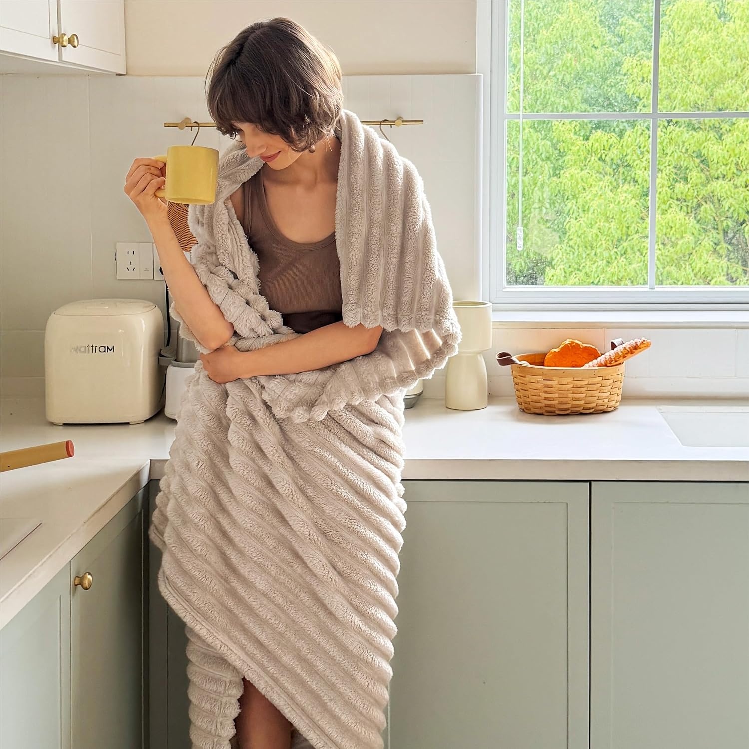 image:imageBedsure Soft Cozy Twin XL Blanket for Bed College Dorm Off White 66x90 Birthday Gifts for Women Mom Her Warm Lightweight Cozy Fluffy Throw Blanket Sofa Dorm Room Home Decor Machine WashableBeige