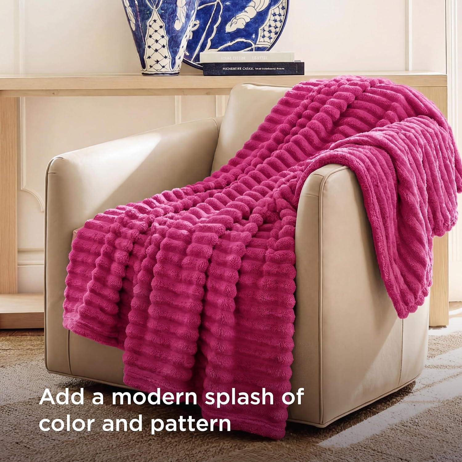 image:imageBedsure Soft Cozy Twin XL Blanket for Bed College Dorm Off White 66x90 Birthday Gifts for Women Mom Her Warm Lightweight Cozy Fluffy Throw Blanket Sofa Dorm Room Home Decor Machine WashableHot Pink