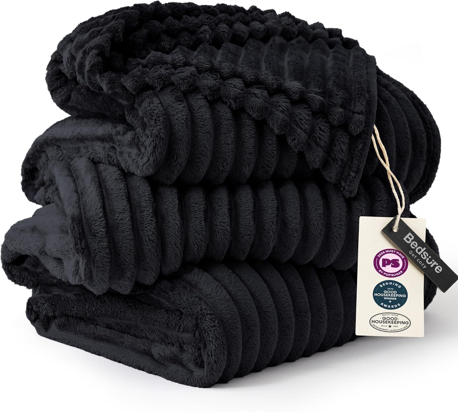 image:imageBedsure Soft Cozy Twin XL Blanket for Bed College Dorm Off White 66x90 Birthday Gifts for Women Mom Her Warm Lightweight Cozy Fluffy Throw Blanket Sofa Dorm Room Home Decor Machine WashableBlack