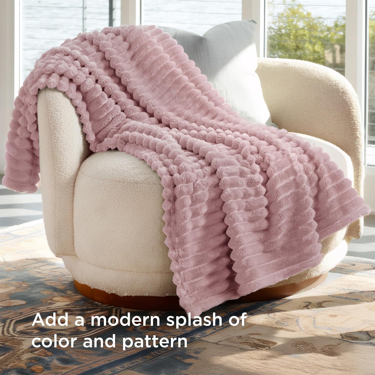 image:imageBedsure Soft Cozy Twin XL Blanket for Bed College Dorm Off White 66x90 Birthday Gifts for Women Mom Her Warm Lightweight Cozy Fluffy Throw Blanket Sofa Dorm Room Home Decor Machine WashablePink