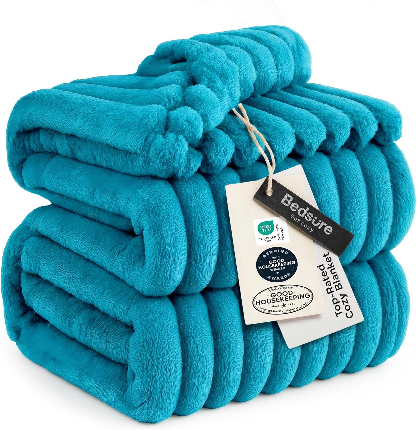 image:imageBedsure Soft Cozy Twin XL Blanket for Bed College Dorm Off White 66x90 Birthday Gifts for Women Mom Her Warm Lightweight Cozy Fluffy Throw Blanket Sofa Dorm Room Home Decor Machine WashableTeal