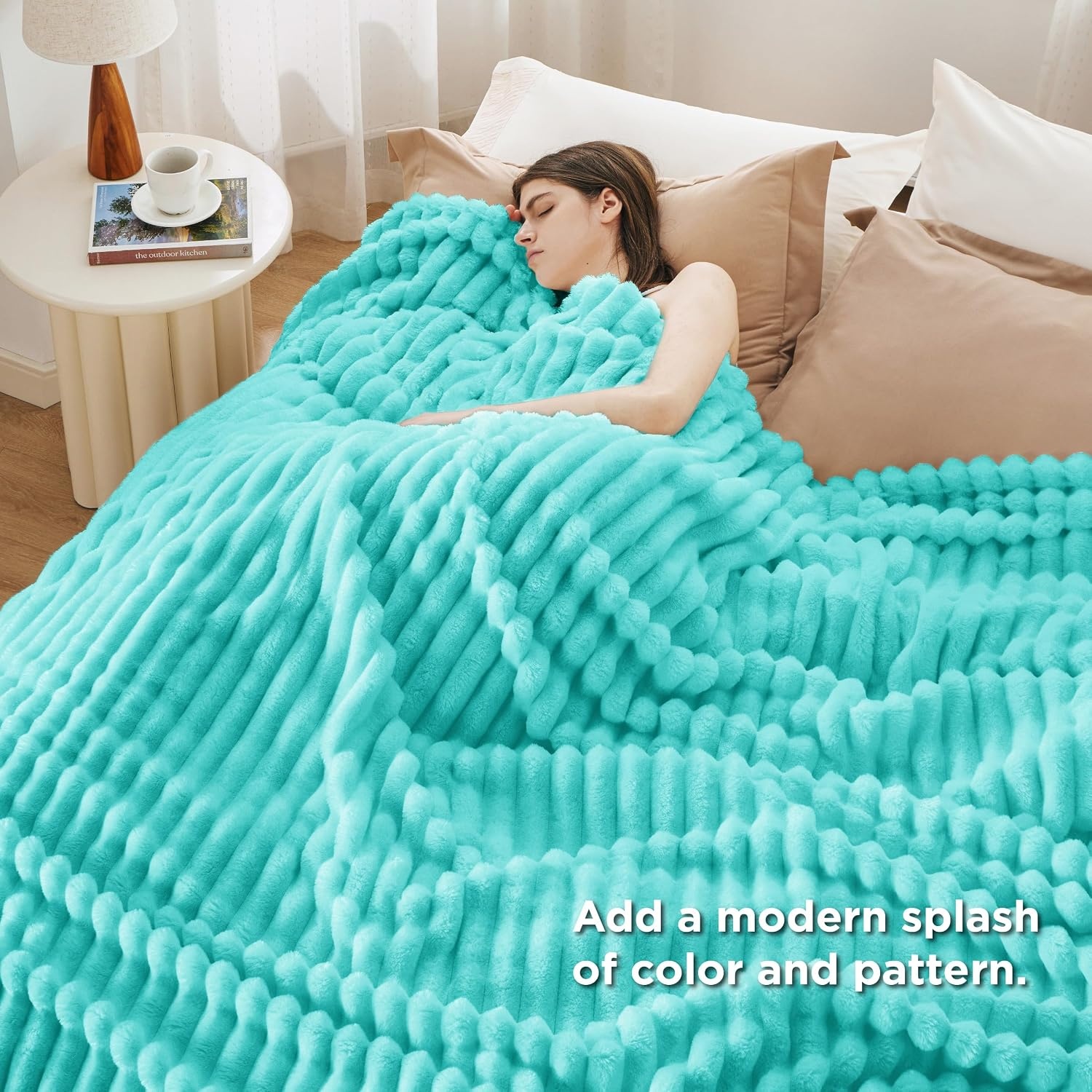 image:imageBedsure Soft Cozy Twin XL Blanket for Bed College Dorm Off White 66x90 Birthday Gifts for Women Mom Her Warm Lightweight Cozy Fluffy Throw Blanket Sofa Dorm Room Home Decor Machine WashableBlue Fog