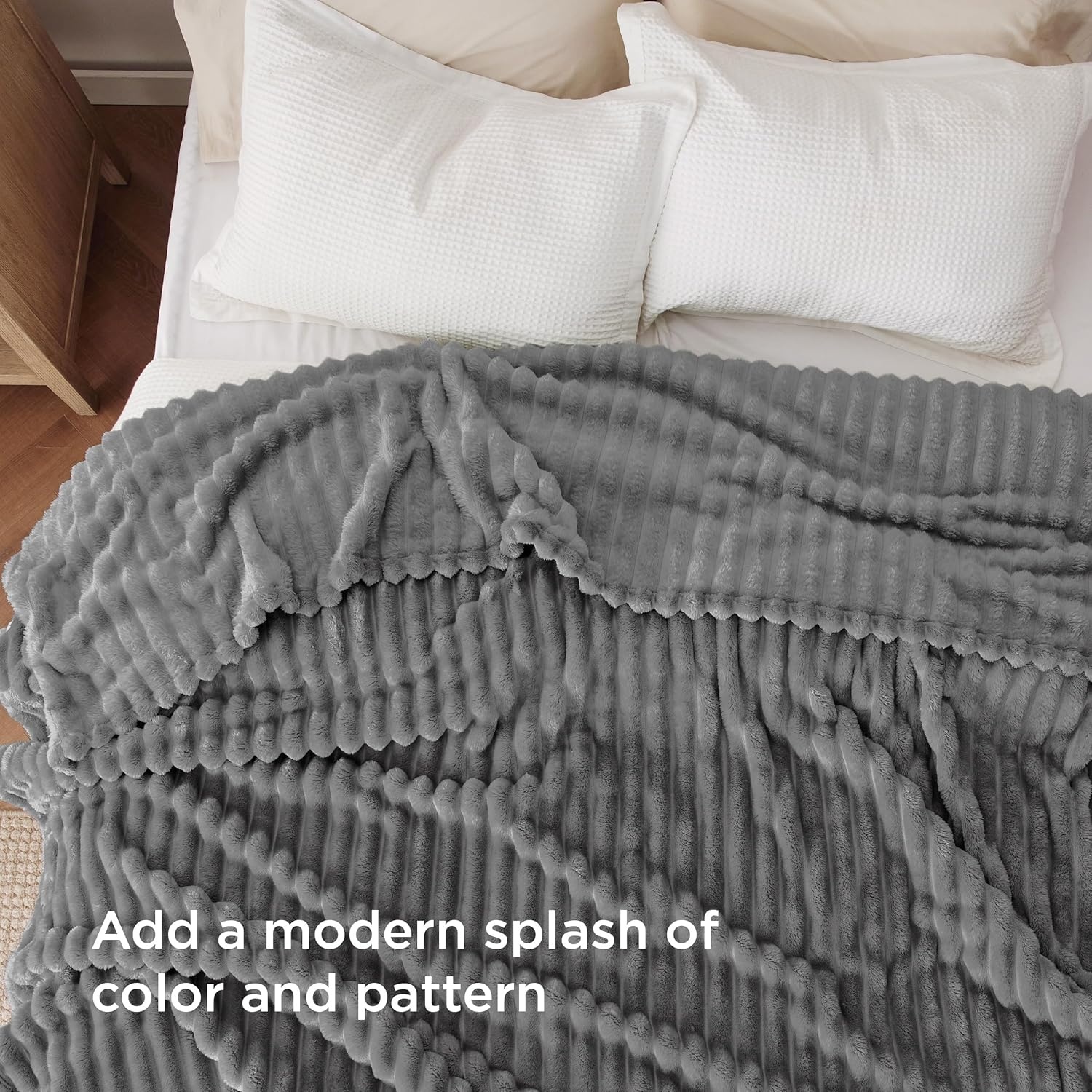 image:imageBedsure Soft Cozy Twin XL Blanket for Bed College Dorm Off White 66x90 Birthday Gifts for Women Mom Her Warm Lightweight Cozy Fluffy Throw Blanket Sofa Dorm Room Home Decor Machine WashableFrost Gray
