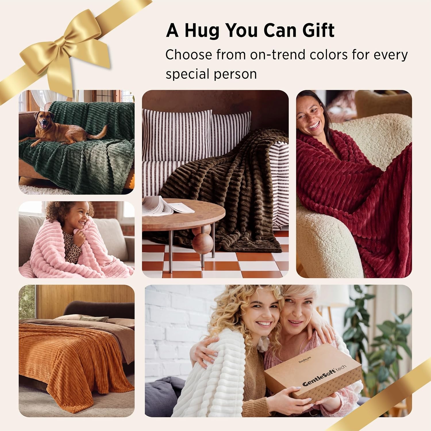image:imageBedsure Soft Cozy Twin XL Blanket for Bed College Dorm Off White 66x90 Birthday Gifts for Women Mom Her Warm Lightweight Cozy Fluffy Throw Blanket Sofa Dorm Room Home Decor Machine WashableOrange