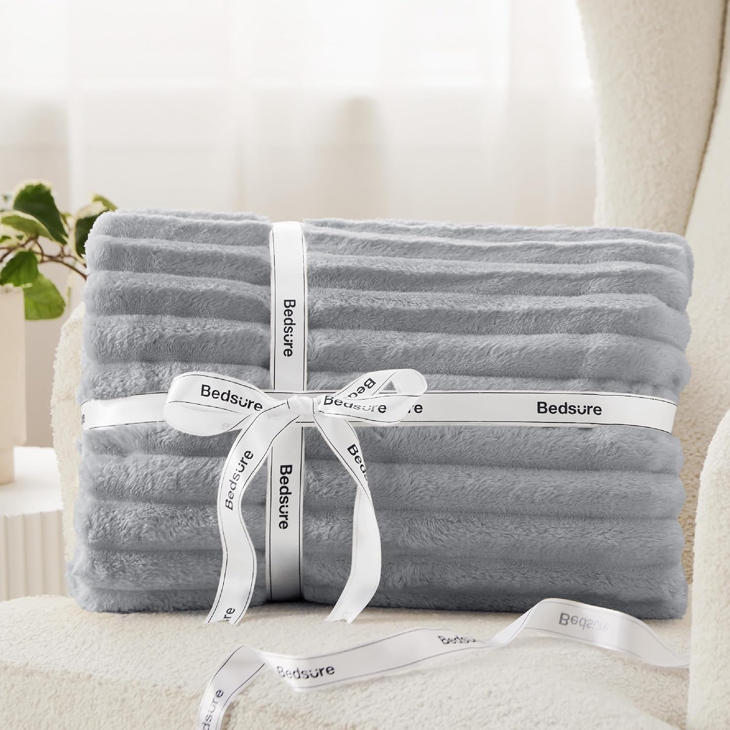 image:imageBedsure Soft Cozy Twin XL Blanket for Bed College Dorm Off White 66x90 Birthday Gifts for Women Mom Her Warm Lightweight Cozy Fluffy Throw Blanket Sofa Dorm Room Home Decor Machine WashableLight Grey