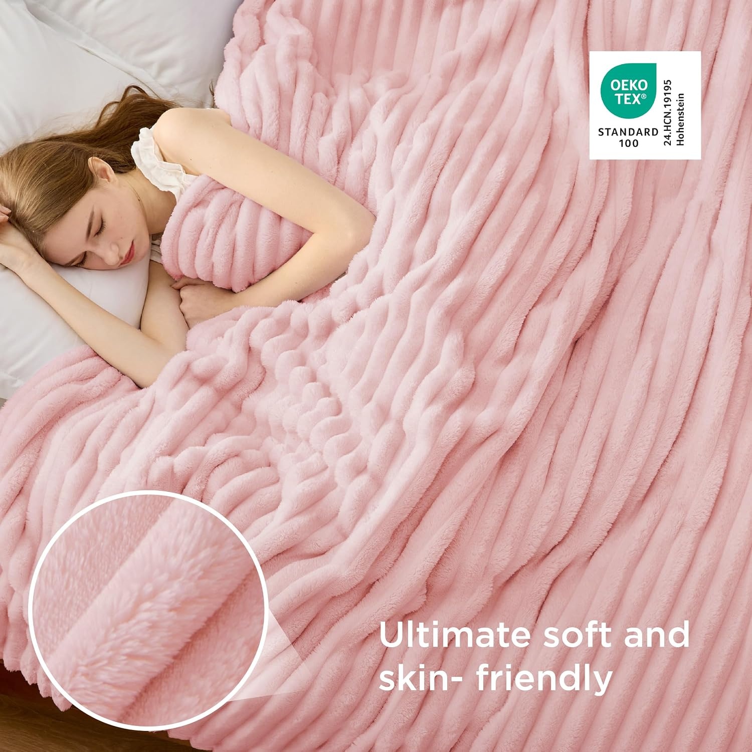 image:imageBedsure Soft Cozy Twin XL Blanket for Bed College Dorm Off White 66x90 Birthday Gifts for Women Mom Her Warm Lightweight Cozy Fluffy Throw Blanket Sofa Dorm Room Home Decor Machine WashableCoral Pink