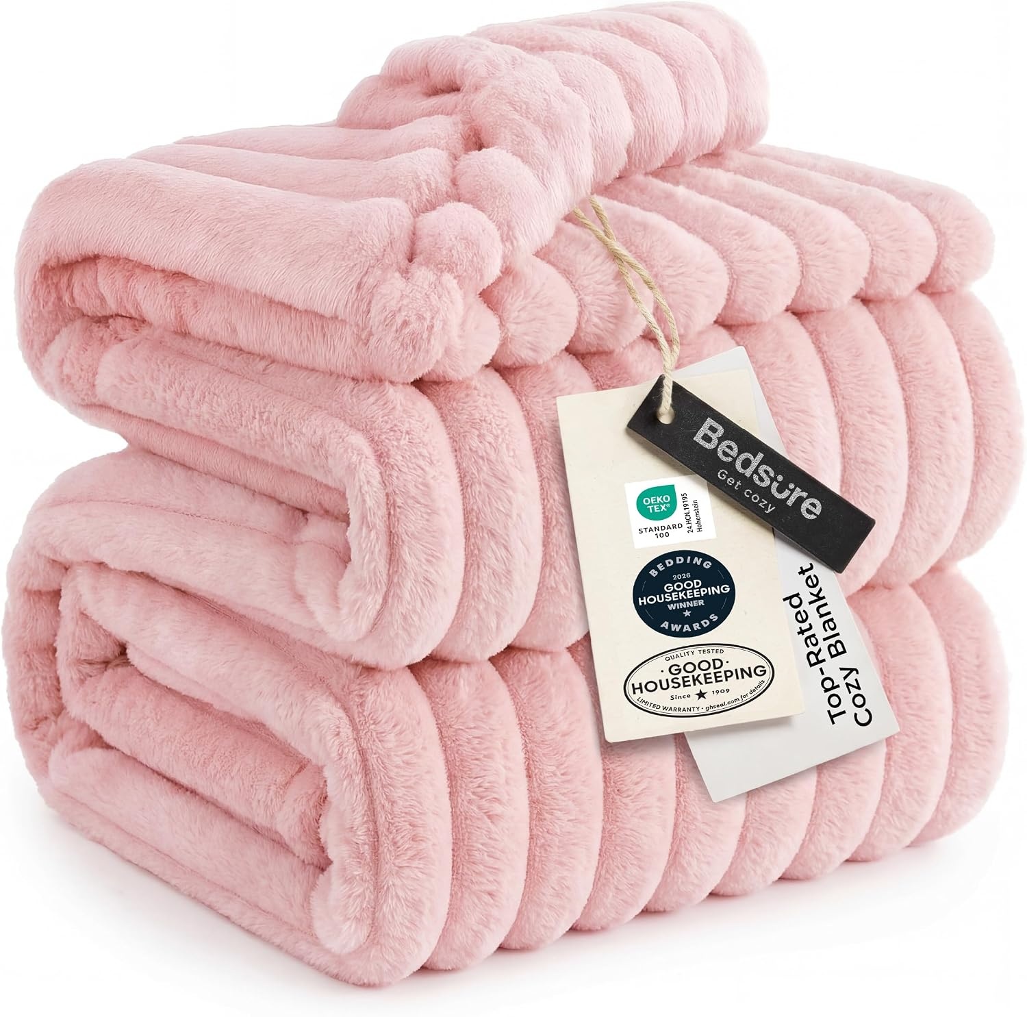 image:imageBedsure Soft Cozy Twin XL Blanket for Bed College Dorm Off White 66x90 Birthday Gifts for Women Mom Her Warm Lightweight Cozy Fluffy Throw Blanket Sofa Dorm Room Home Decor Machine WashableCoral Pink