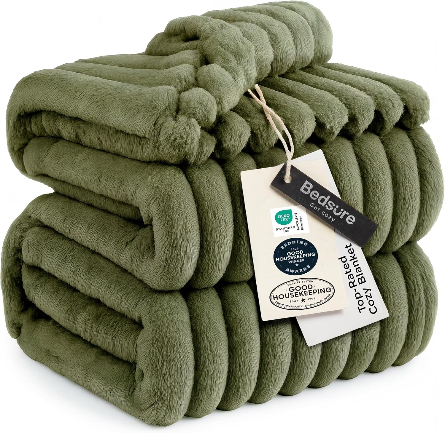 image:imageBedsure Soft Cozy Twin XL Blanket for Bed College Dorm Off White 66x90 Birthday Gifts for Women Mom Her Warm Lightweight Cozy Fluffy Throw Blanket Sofa Dorm Room Home Decor Machine WashableMoss