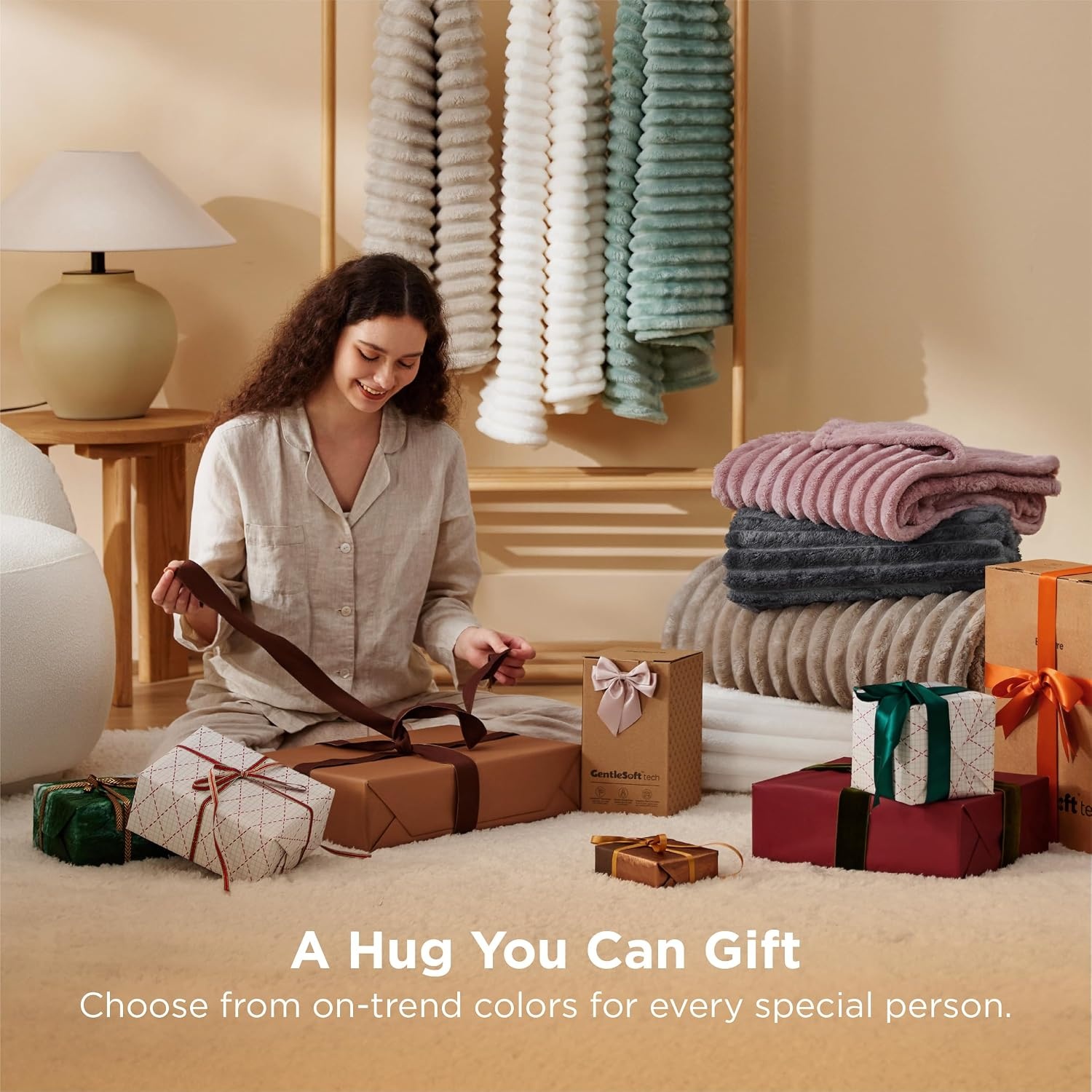 image:imageBedsure Soft Cozy Twin XL Blanket for Bed College Dorm Off White 66x90 Birthday Gifts for Women Mom Her Warm Lightweight Cozy Fluffy Throw Blanket Sofa Dorm Room Home Decor Machine WashableBeige