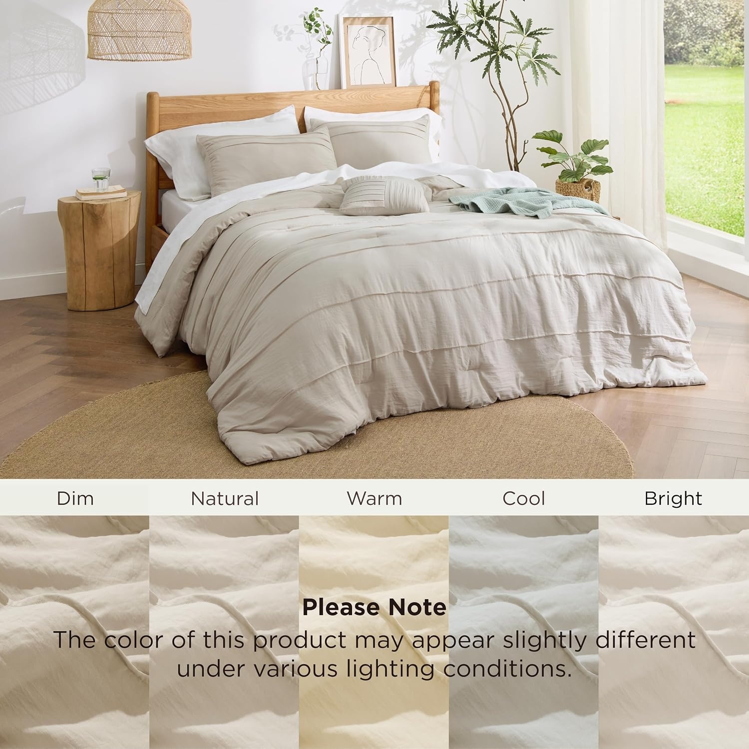image:imageBedsure Twin XL Comforter Set Natural White Dorm Room Essentials Extra Long Twin XL Bedding Set All Season Down Alternative Comforter with Pillowcase amp Sham01 Beige