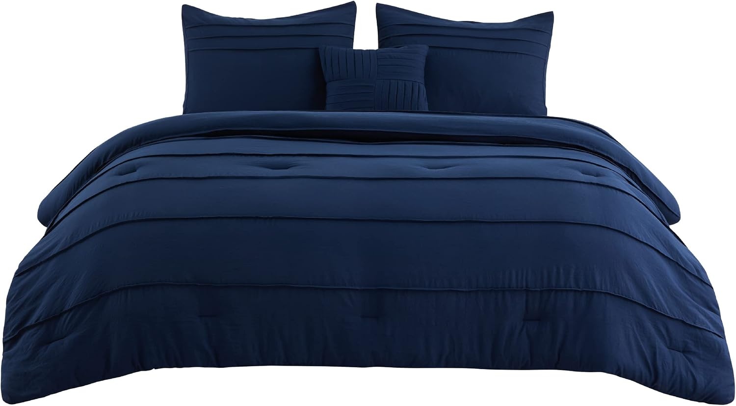 image:imageBedsure Twin XL Comforter Set Natural White Dorm Room Essentials Extra Long Twin XL Bedding Set All Season Down Alternative Comforter with Pillowcase amp Sham01 Navy