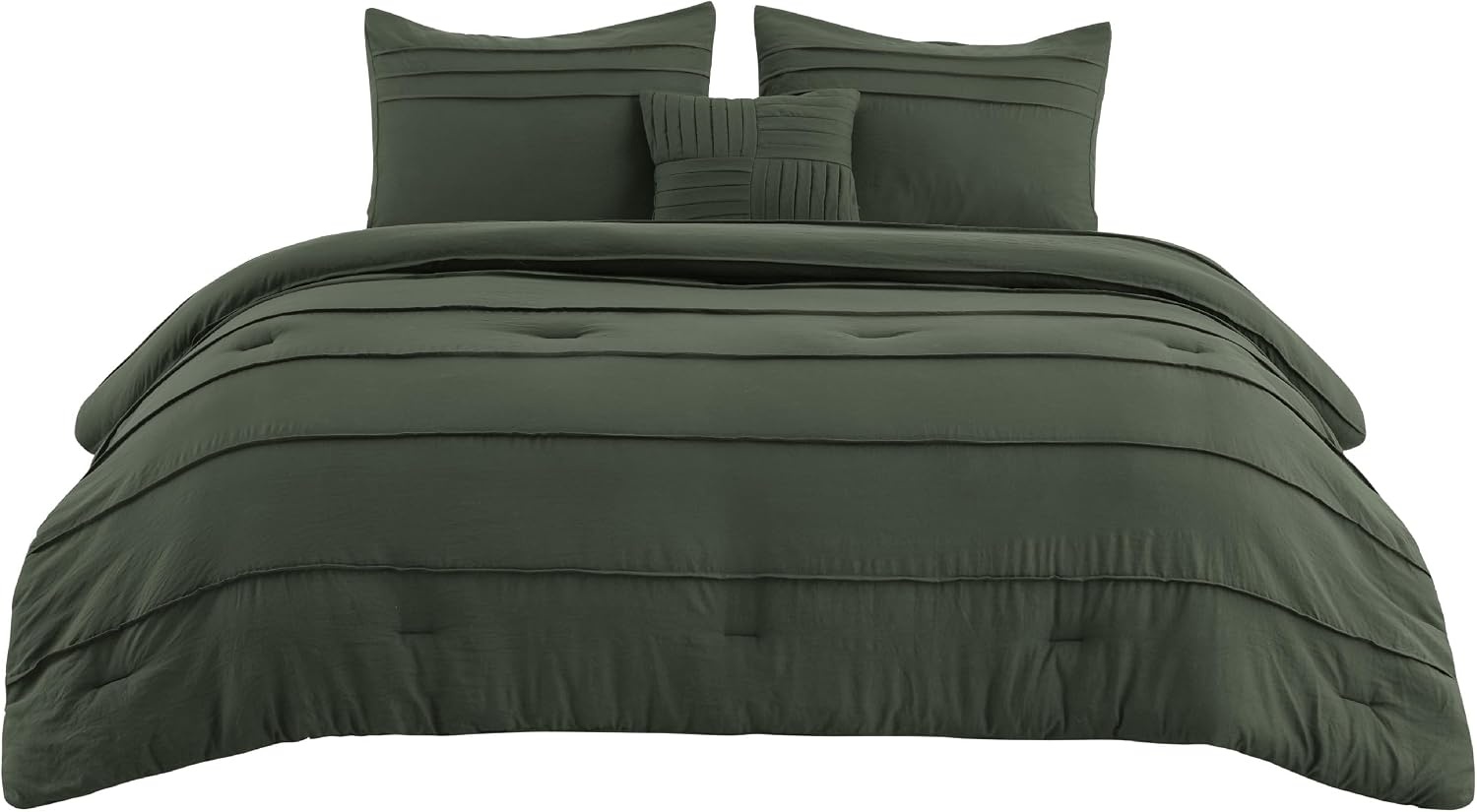 image:imageBedsure Twin XL Comforter Set Natural White Dorm Room Essentials Extra Long Twin XL Bedding Set All Season Down Alternative Comforter with Pillowcase amp Sham01 Olive Green