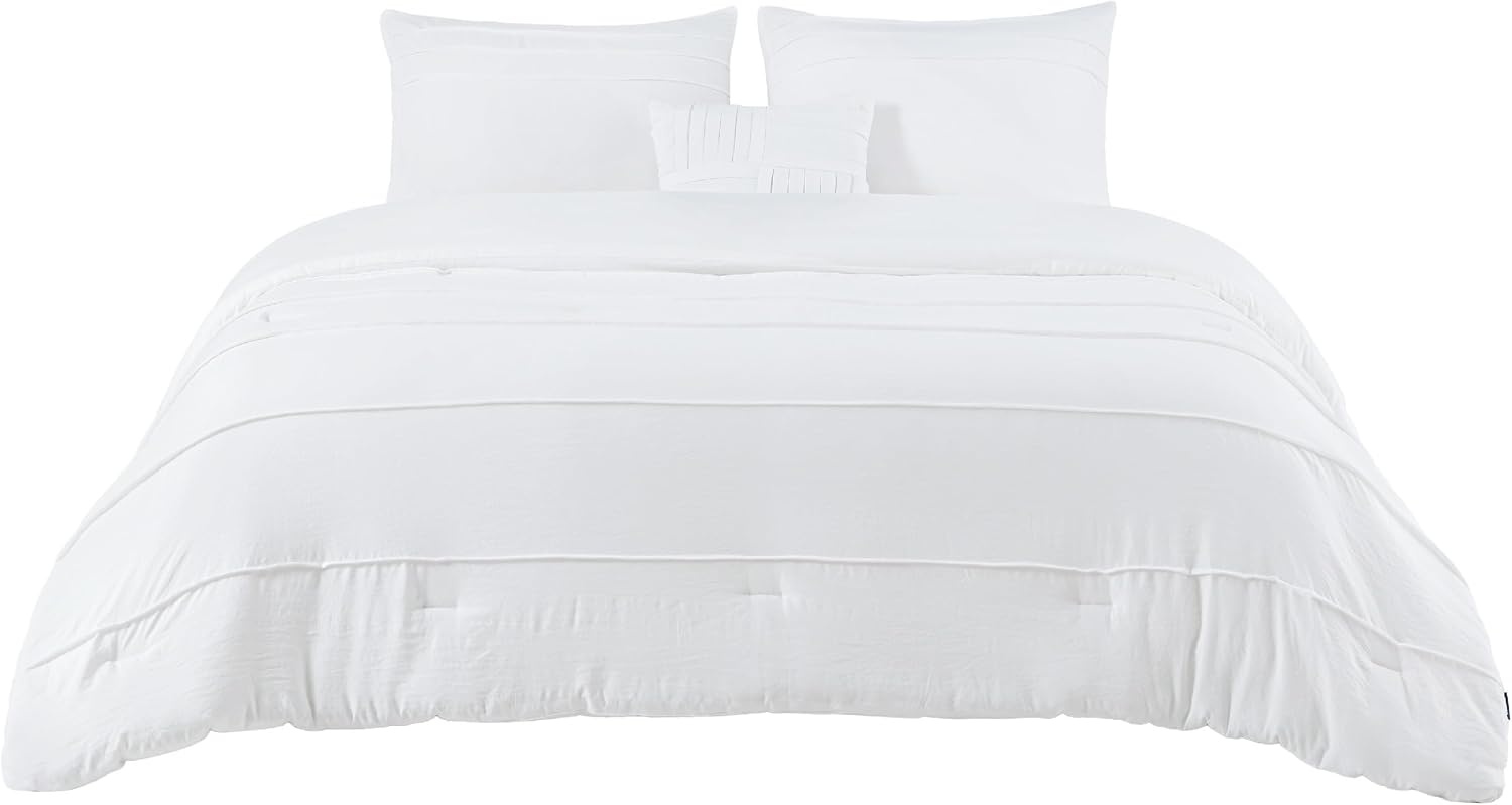 image:imageBedsure Twin XL Comforter Set Natural White Dorm Room Essentials Extra Long Twin XL Bedding Set All Season Down Alternative Comforter with Pillowcase amp Sham01 Natural White