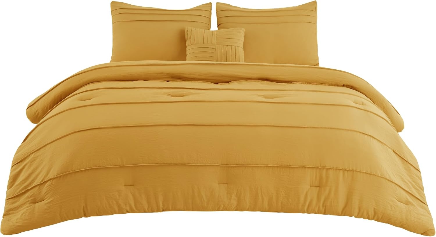 image:imageBedsure Twin XL Comforter Set Natural White Dorm Room Essentials Extra Long Twin XL Bedding Set All Season Down Alternative Comforter with Pillowcase amp Sham17 Mustard Yellow