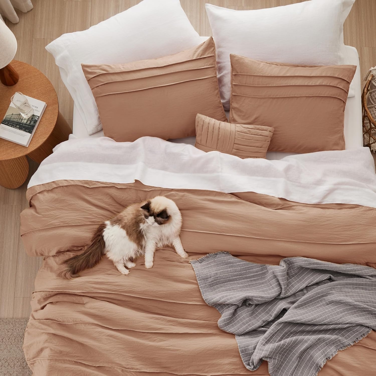 image:imageBedsure Twin XL Comforter Set Natural White Dorm Room Essentials Extra Long Twin XL Bedding Set All Season Down Alternative Comforter with Pillowcase amp Sham19 Taupe