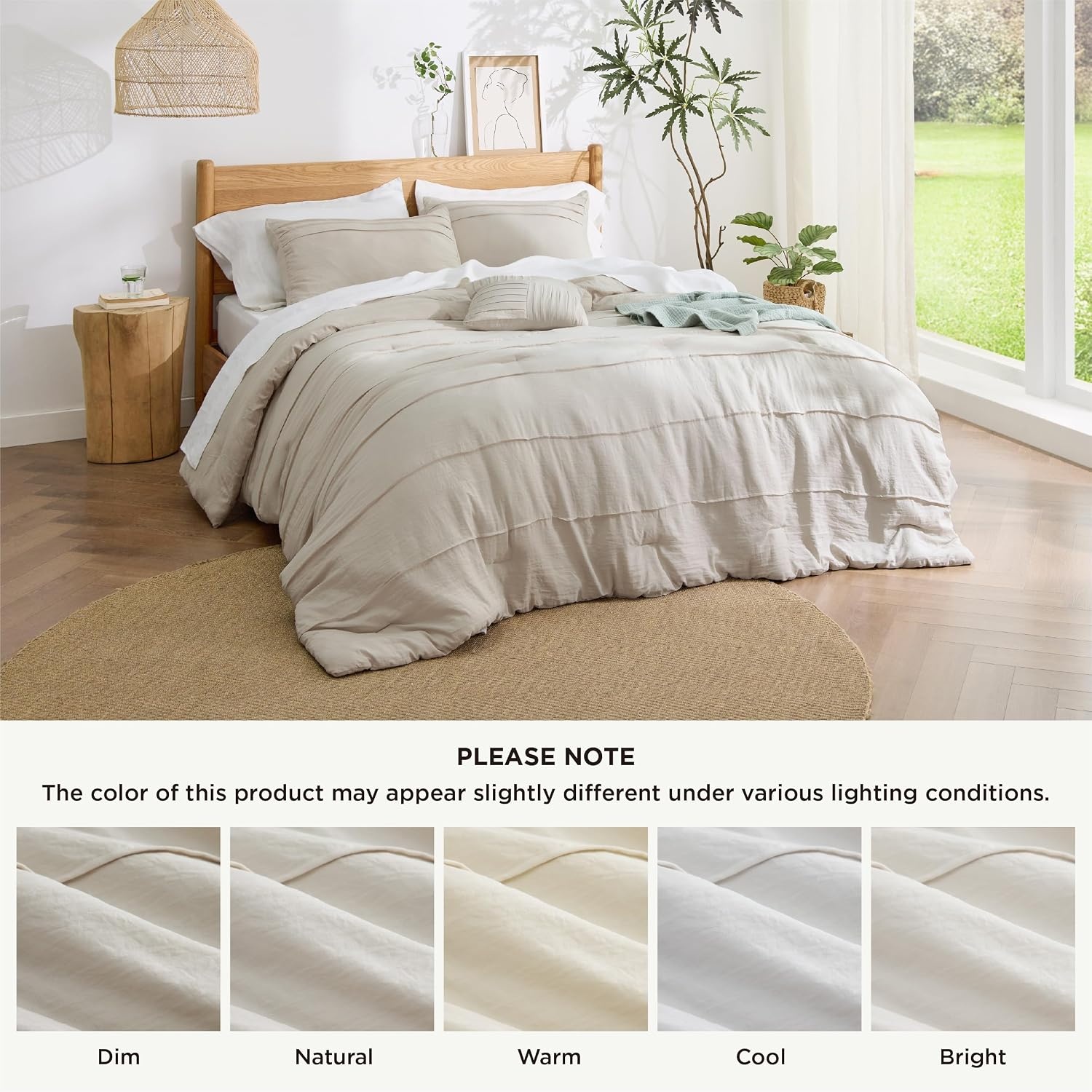 image:imageBedsure Twin XL Comforter Set Natural White Dorm Room Essentials Extra Long Twin XL Bedding Set All Season Down Alternative Comforter with Pillowcase amp Sham01 Beige