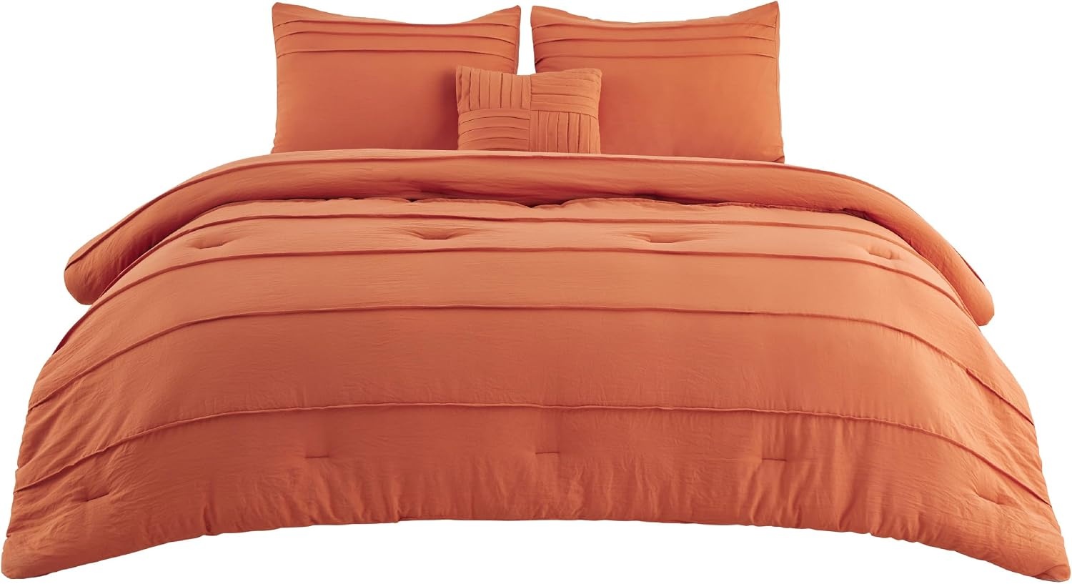 image:imageBedsure Twin XL Comforter Set Natural White Dorm Room Essentials Extra Long Twin XL Bedding Set All Season Down Alternative Comforter with Pillowcase amp Sham12 Burnt Orange