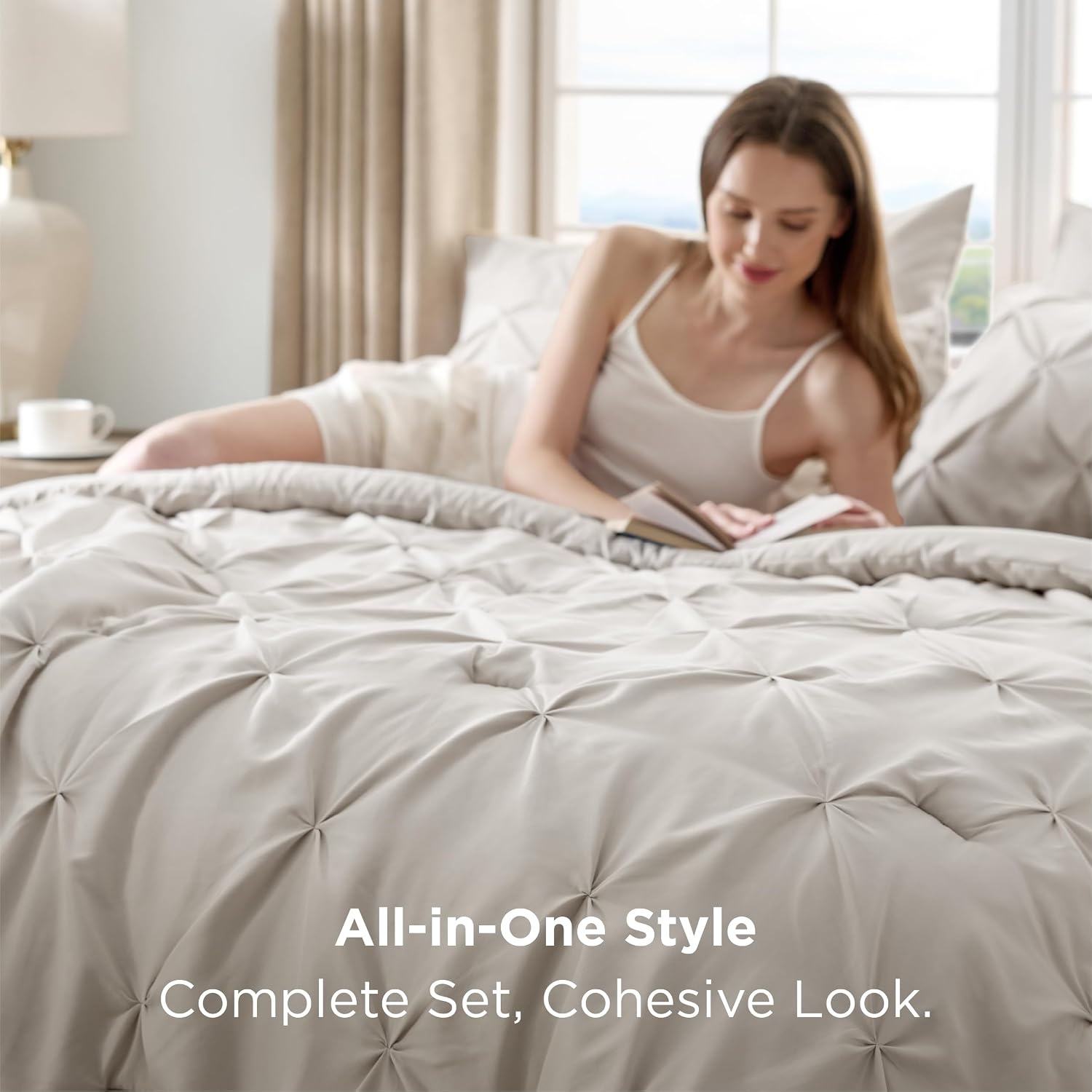 image:imageBedsure Twin XL Comforter Set Pink Dorm Room Essentials for Girls Extra Long Twin XL Bedding Set with Sheets All Season Down Alternative Comforter with Sheets Pillowcase amp Sham17 Linen