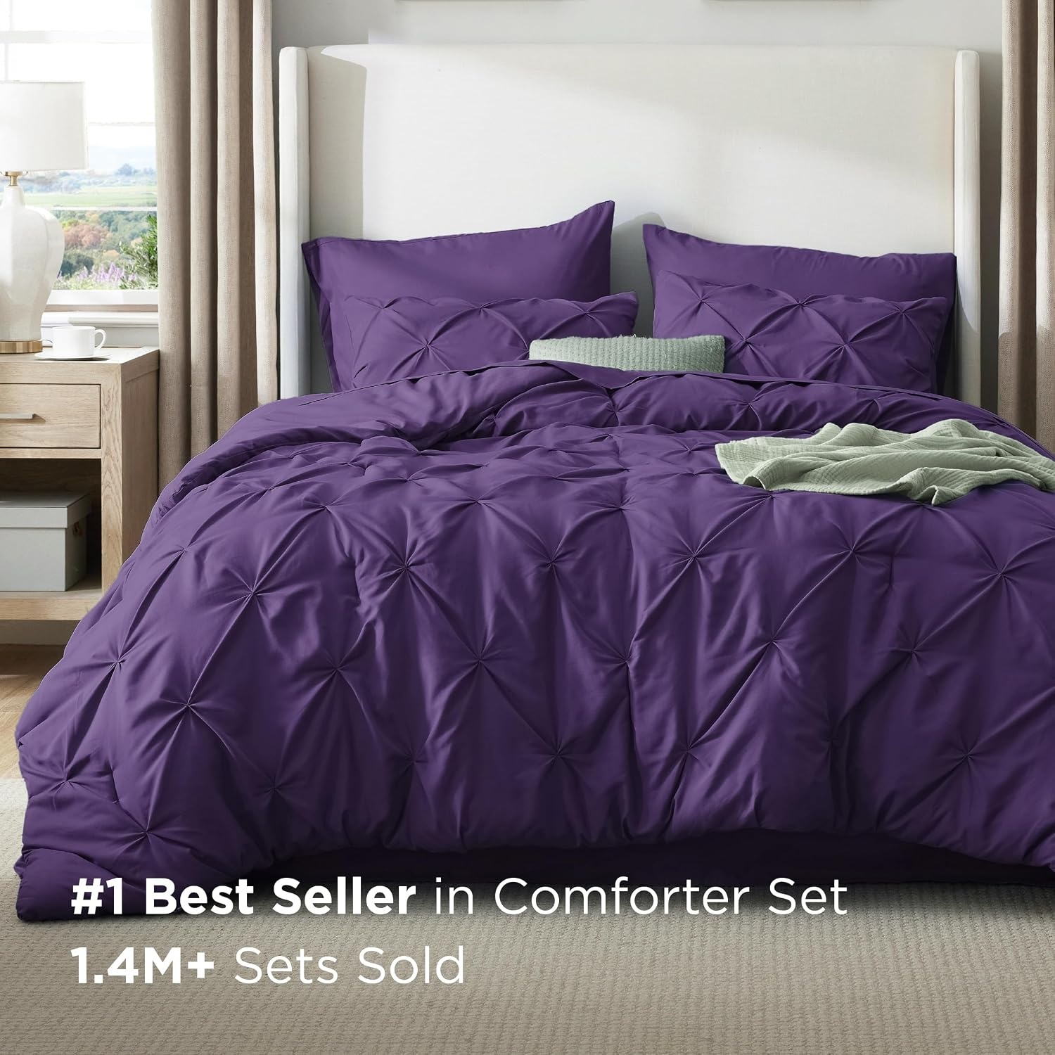 image:imageBedsure Twin XL Comforter Set Pink Dorm Room Essentials for Girls Extra Long Twin XL Bedding Set with Sheets All Season Down Alternative Comforter with Sheets Pillowcase amp Sham23 Purple