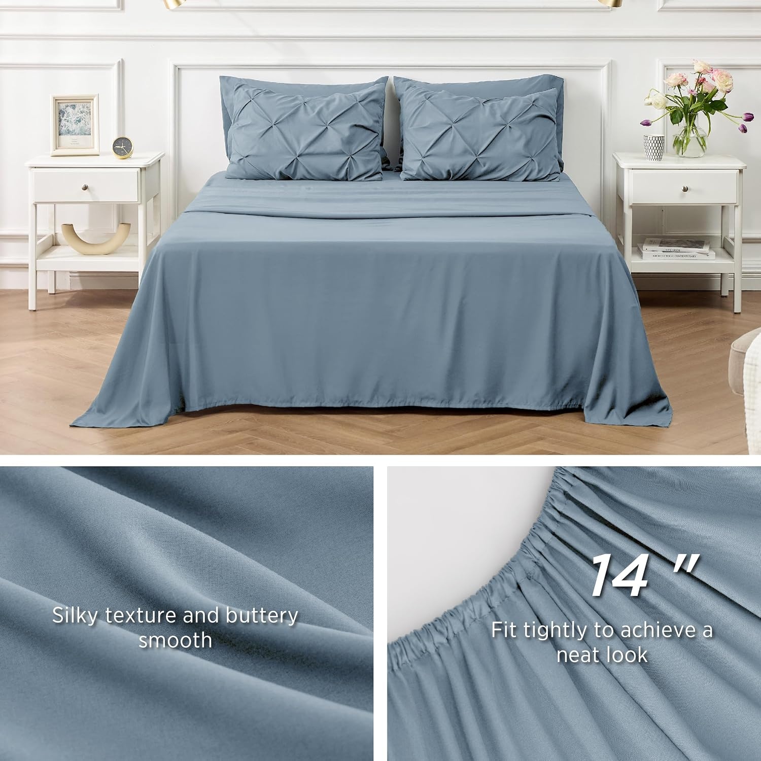 image:imageBedsure Twin XL Comforter Set Pink Dorm Room Essentials for Girls Extra Long Twin XL Bedding Set with Sheets All Season Down Alternative Comforter with Sheets Pillowcase amp Sham07 Mineral Blue