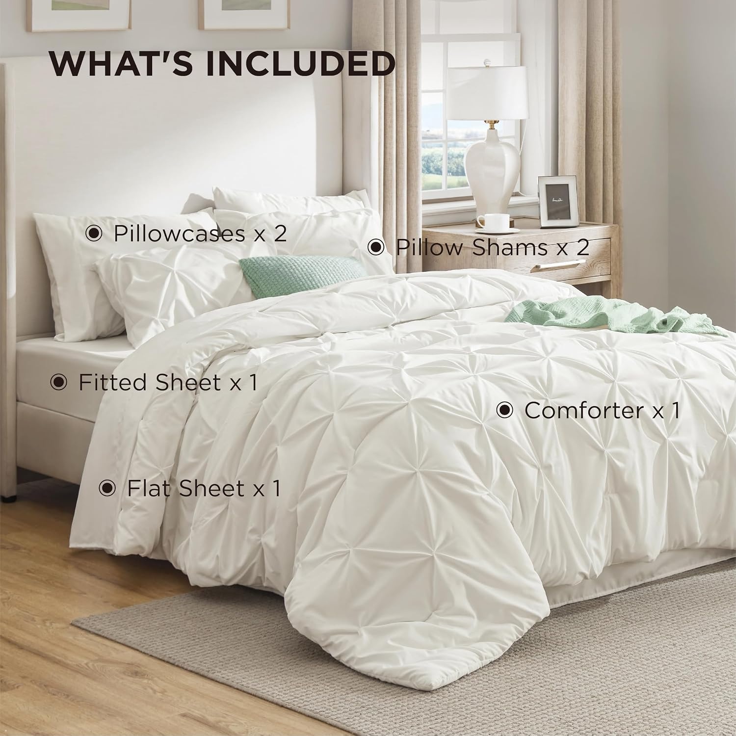 image:imageBedsure Twin XL Comforter Set Pink Dorm Room Essentials for Girls Extra Long Twin XL Bedding Set with Sheets All Season Down Alternative Comforter with Sheets Pillowcase amp Sham19 Ivory
