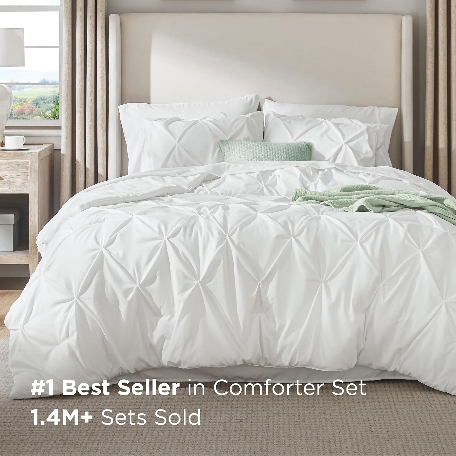 image:imageBedsure Twin XL Comforter Set Pink Dorm Room Essentials for Girls Extra Long Twin XL Bedding Set with Sheets All Season Down Alternative Comforter with Sheets Pillowcase amp Sham03 White