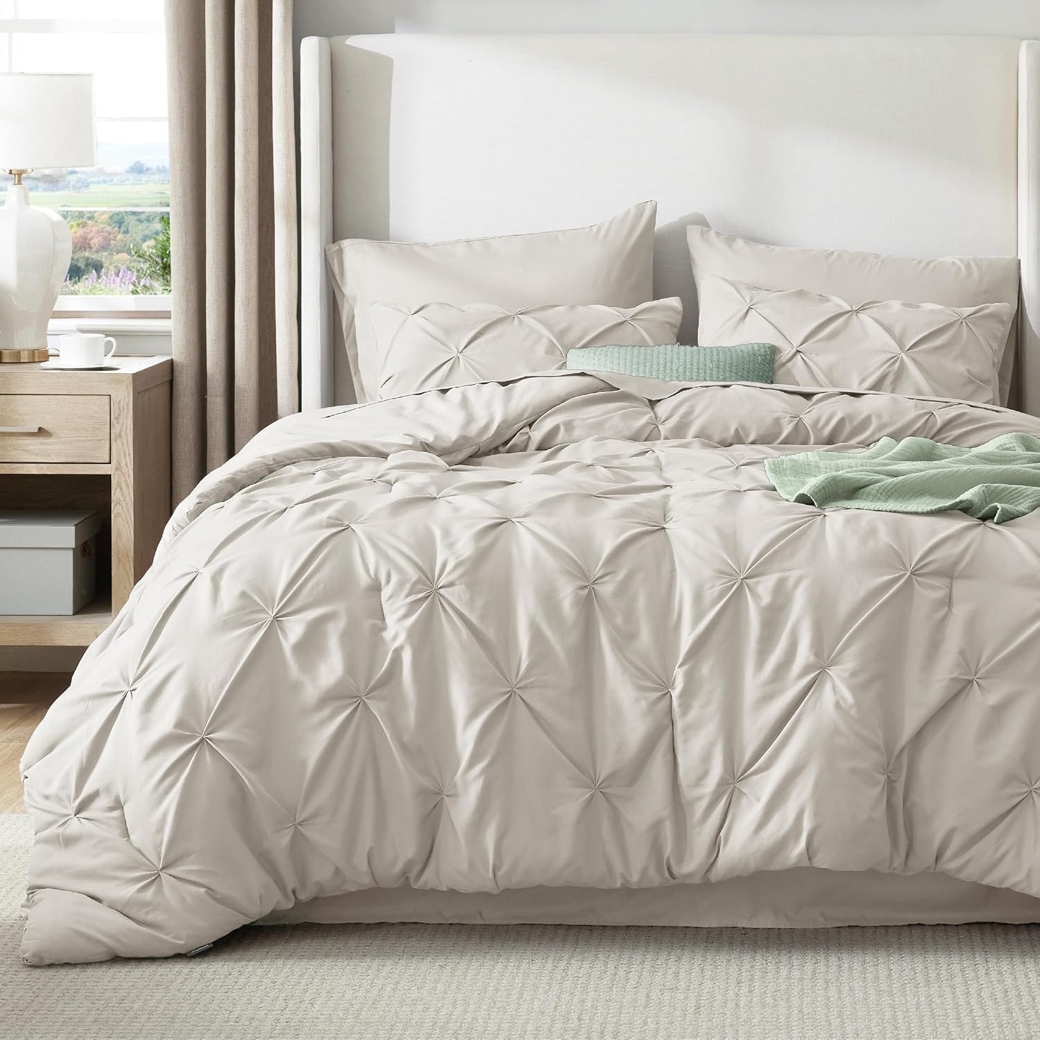 image:imageBedsure Twin XL Comforter Set Pink Dorm Room Essentials for Girls Extra Long Twin XL Bedding Set with Sheets All Season Down Alternative Comforter with Sheets Pillowcase amp Sham17 Linen