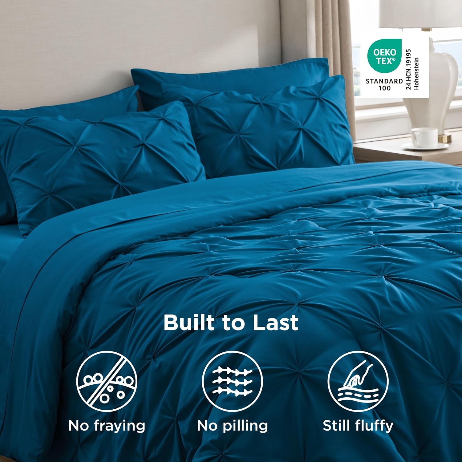 image:imageBedsure Twin XL Comforter Set Pink Dorm Room Essentials for Girls Extra Long Twin XL Bedding Set with Sheets All Season Down Alternative Comforter with Sheets Pillowcase amp Sham14 Teal
