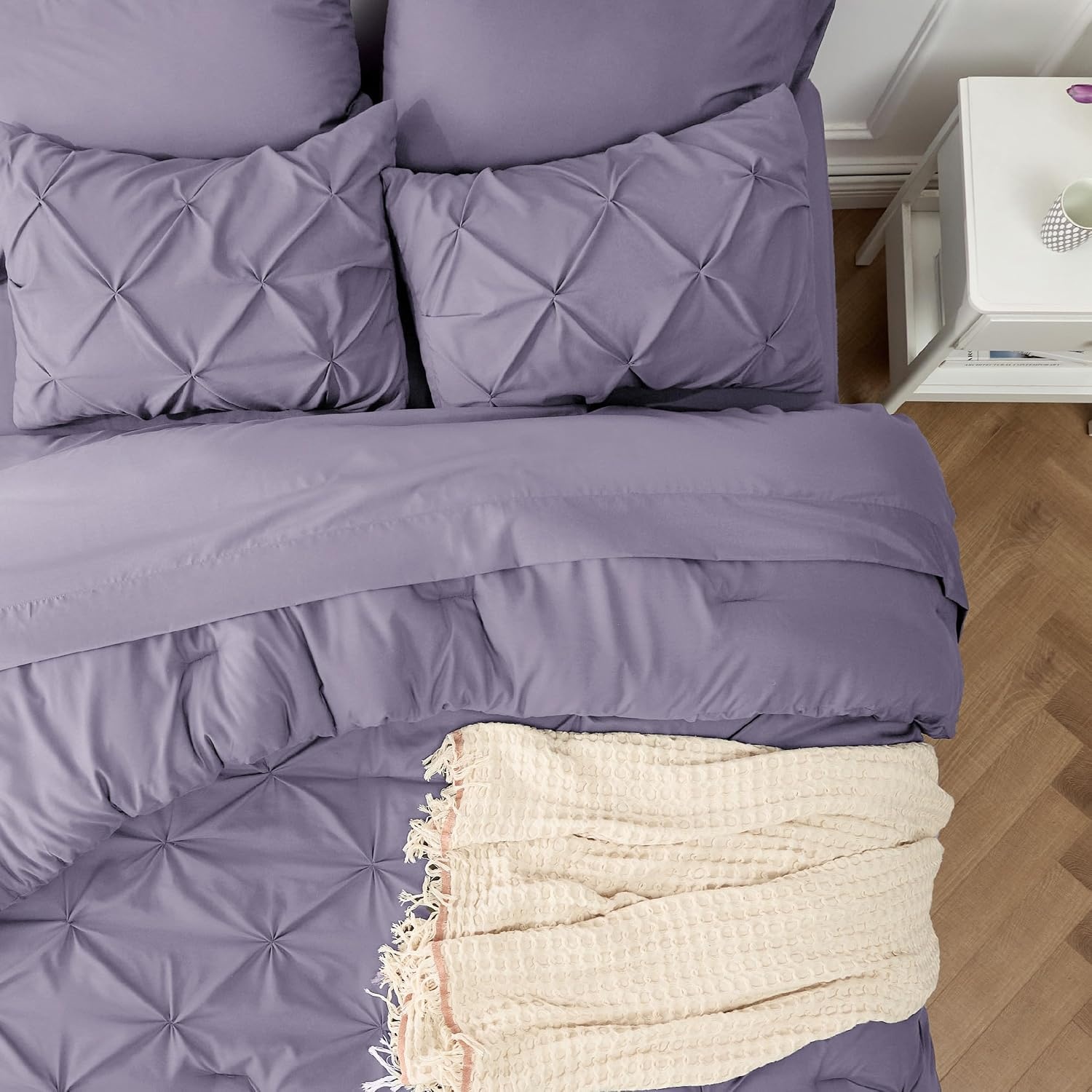 image:imageBedsure Twin XL Comforter Set Pink Dorm Room Essentials for Girls Extra Long Twin XL Bedding Set with Sheets All Season Down Alternative Comforter with Sheets Pillowcase amp Sham15 Grayish Purple
