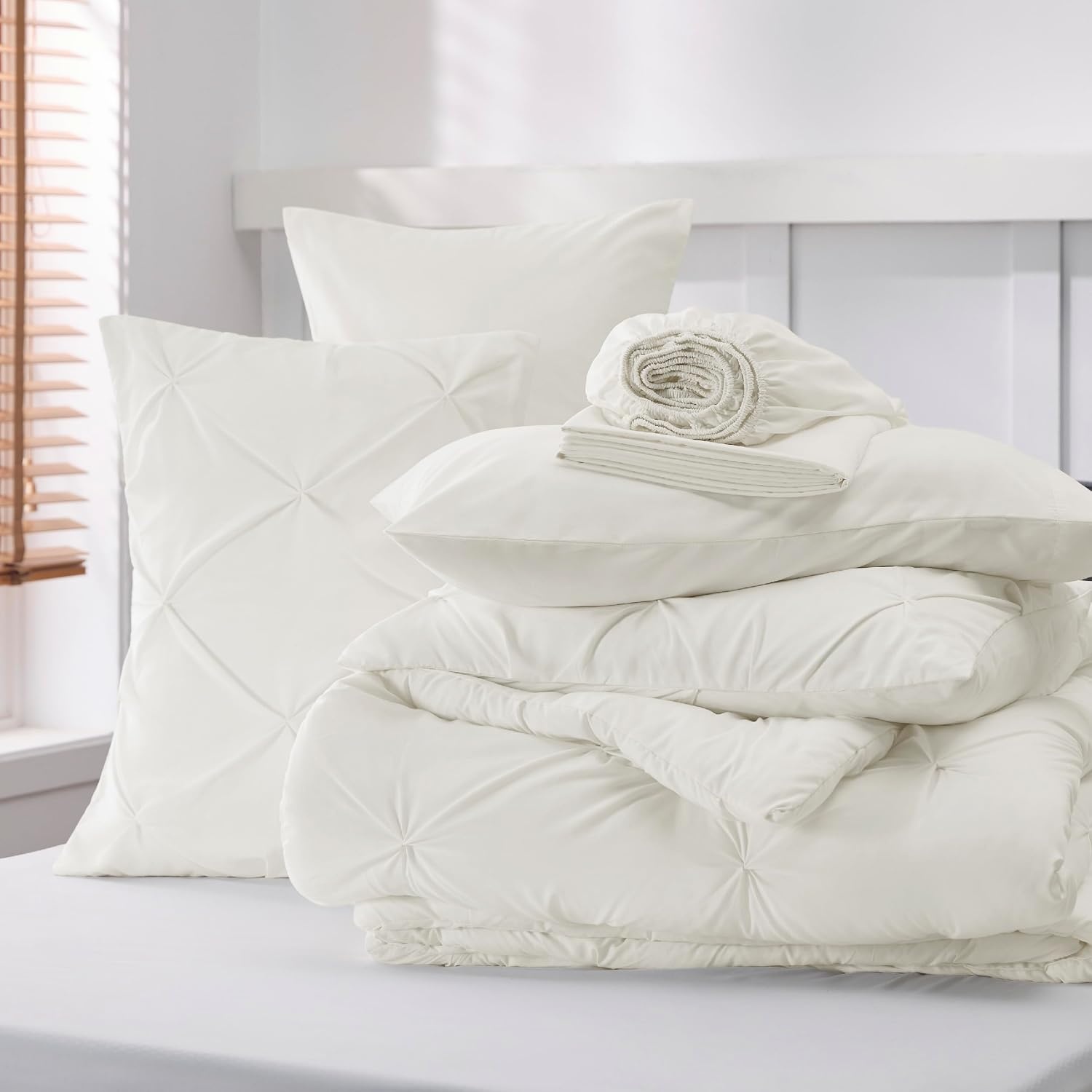 image:imageBedsure Twin XL Comforter Set Pink Dorm Room Essentials for Girls Extra Long Twin XL Bedding Set with Sheets All Season Down Alternative Comforter with Sheets Pillowcase amp Sham19 Ivory