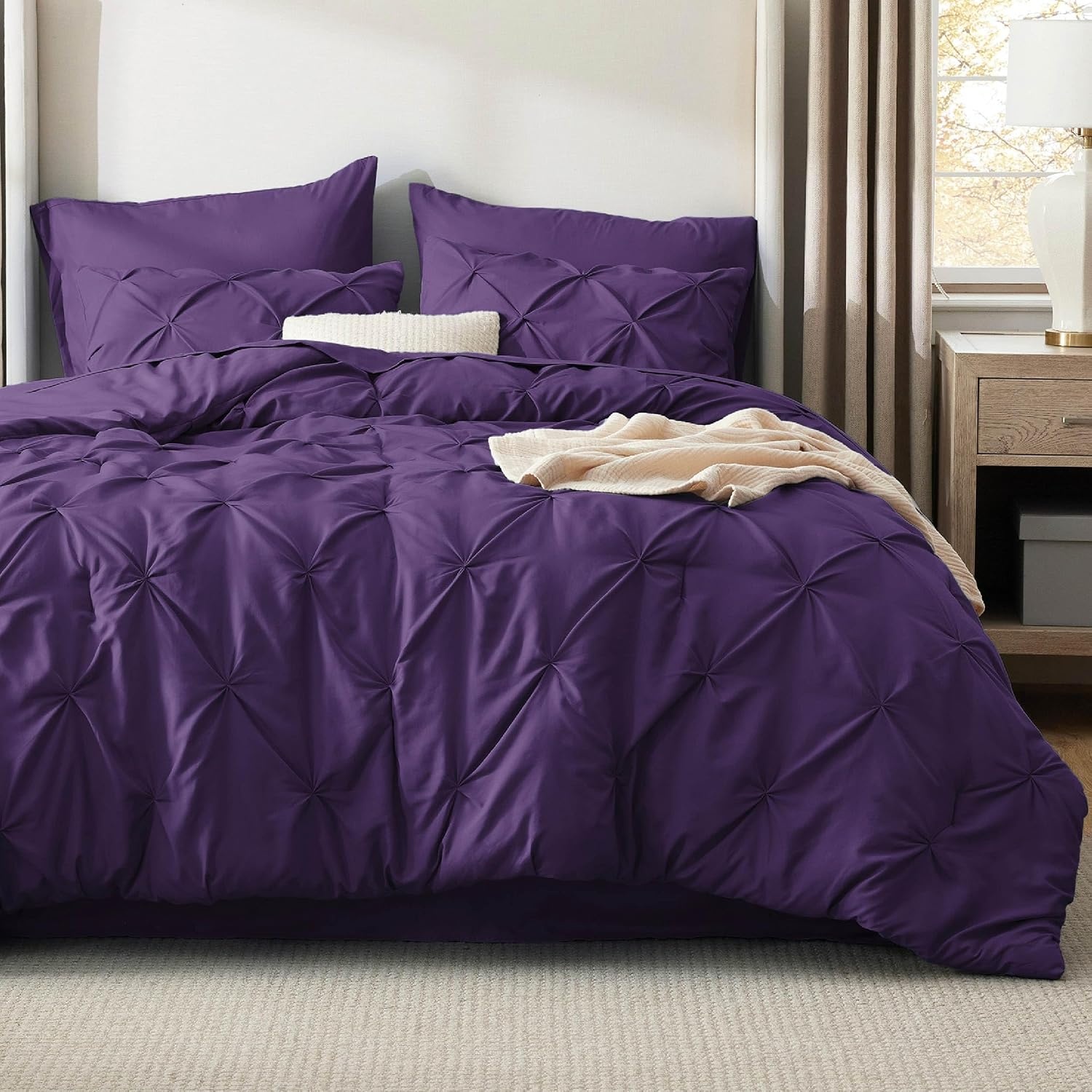 image:imageBedsure Twin XL Comforter Set Pink Dorm Room Essentials for Girls Extra Long Twin XL Bedding Set with Sheets All Season Down Alternative Comforter with Sheets Pillowcase amp Sham23 Purple
