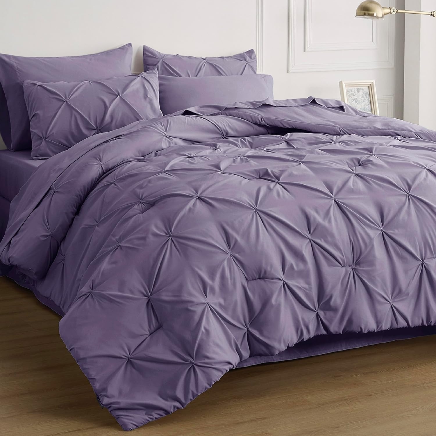 image:imageBedsure Twin XL Comforter Set Pink Dorm Room Essentials for Girls Extra Long Twin XL Bedding Set with Sheets All Season Down Alternative Comforter with Sheets Pillowcase amp Sham15 Grayish Purple