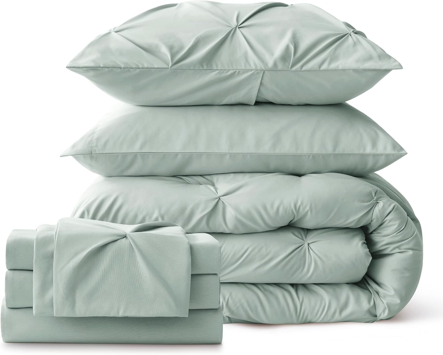image:imageBedsure Twin XL Comforter Set Pink Dorm Room Essentials for Girls Extra Long Twin XL Bedding Set with Sheets All Season Down Alternative Comforter with Sheets Pillowcase amp Sham05 Sage Green