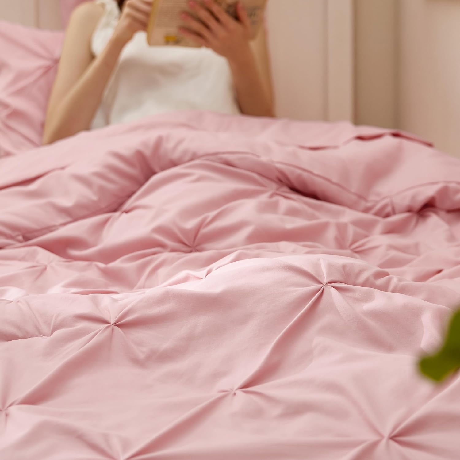 image:imageBedsure Twin XL Comforter Set Pink Dorm Room Essentials for Girls Extra Long Twin XL Bedding Set with Sheets All Season Down Alternative Comforter with Sheets Pillowcase amp Sham06 Pink