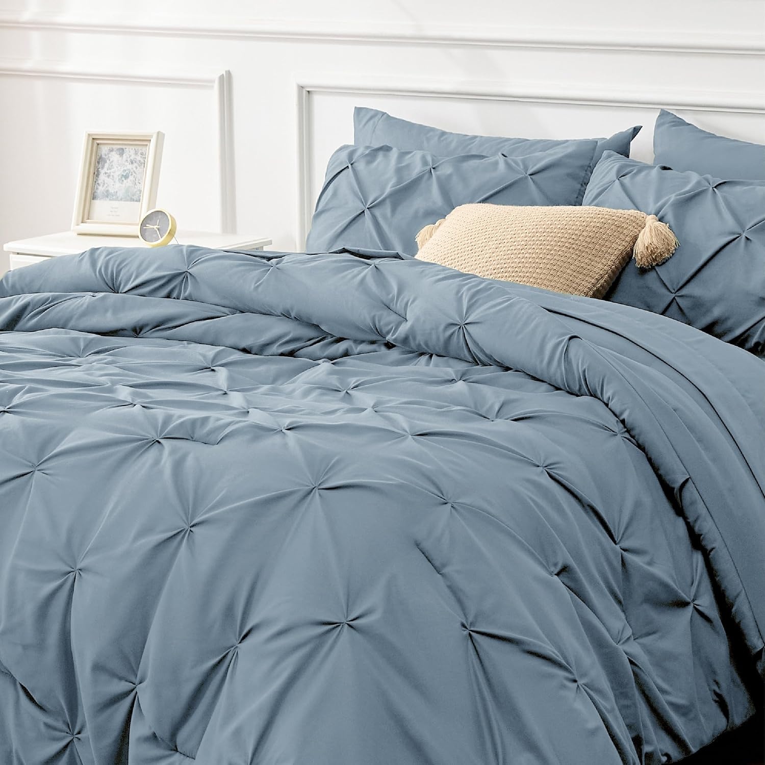 image:imageBedsure Twin XL Comforter Set Pink Dorm Room Essentials for Girls Extra Long Twin XL Bedding Set with Sheets All Season Down Alternative Comforter with Sheets Pillowcase amp Sham07 Mineral Blue