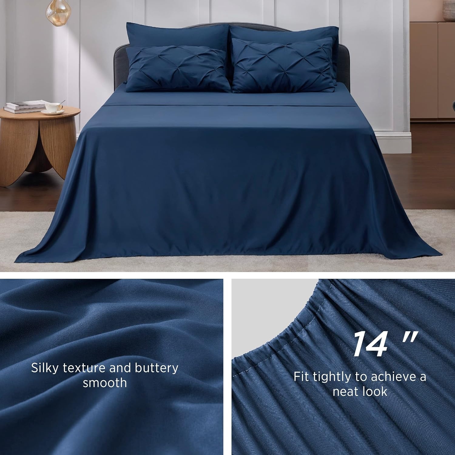 image:imageBedsure Twin XL Comforter Set Pink Dorm Room Essentials for Girls Extra Long Twin XL Bedding Set with Sheets All Season Down Alternative Comforter with Sheets Pillowcase amp Sham12 Navy
