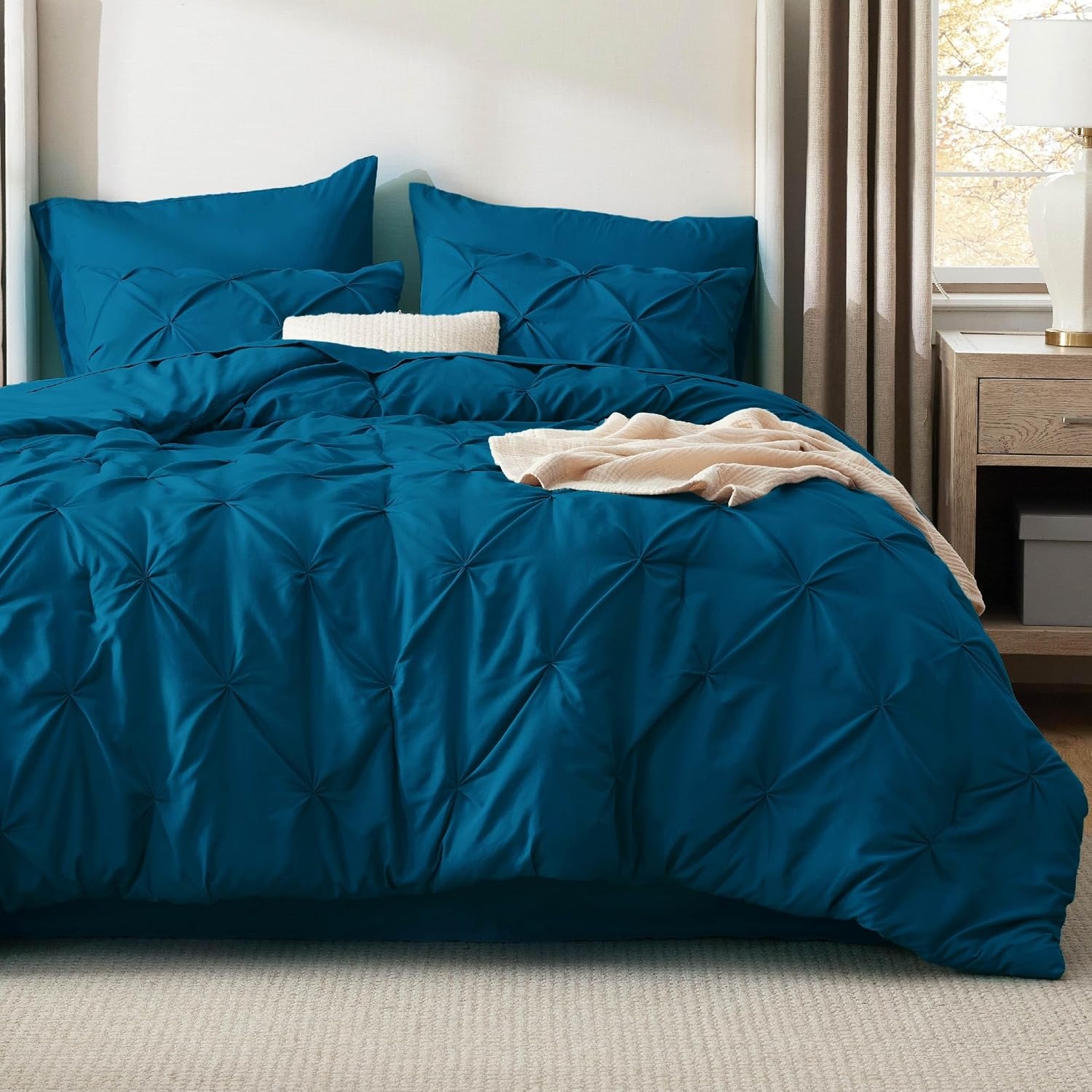 image:imageBedsure Twin XL Comforter Set Pink Dorm Room Essentials for Girls Extra Long Twin XL Bedding Set with Sheets All Season Down Alternative Comforter with Sheets Pillowcase amp Sham14 Teal