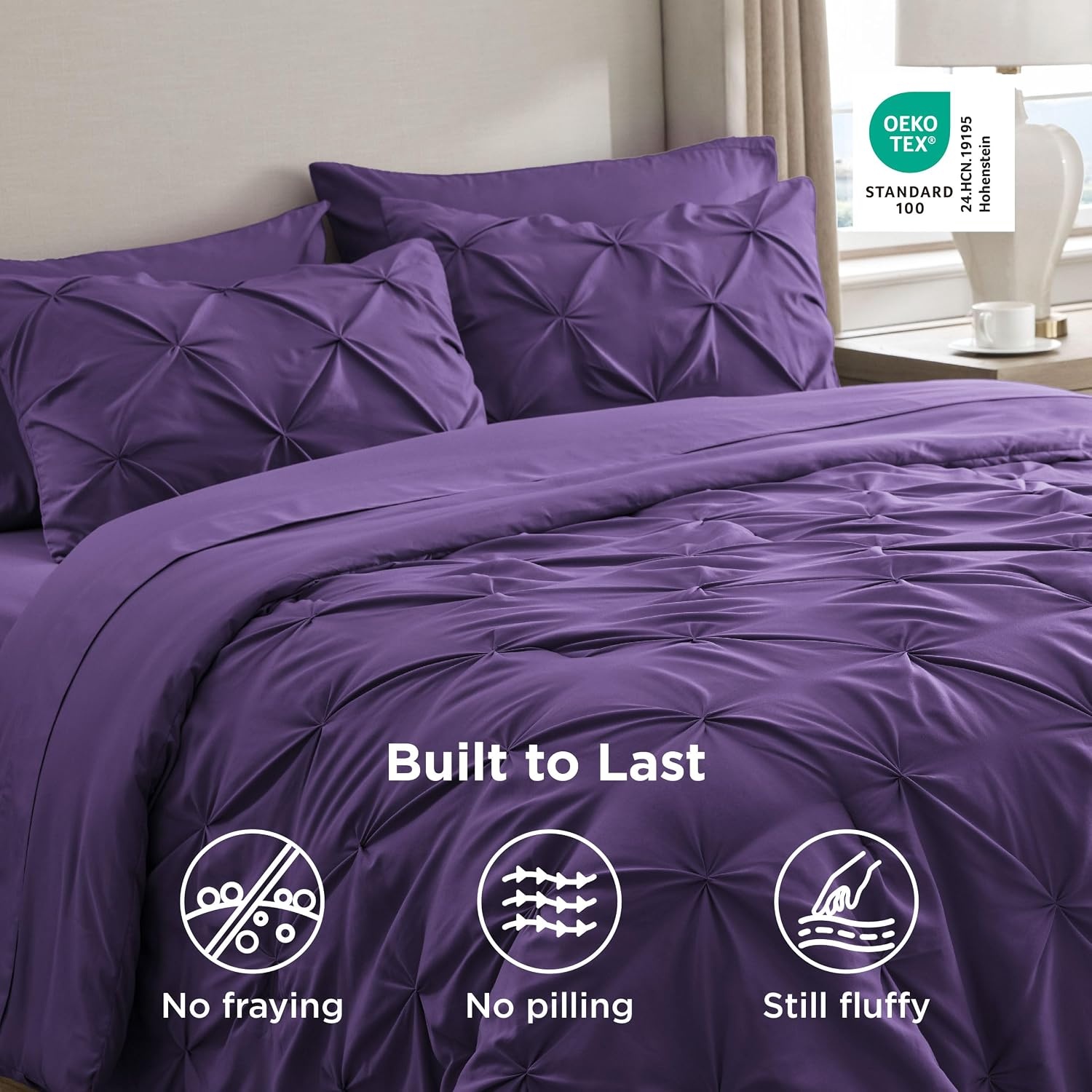 image:imageBedsure Twin XL Comforter Set Pink Dorm Room Essentials for Girls Extra Long Twin XL Bedding Set with Sheets All Season Down Alternative Comforter with Sheets Pillowcase amp Sham23 Purple
