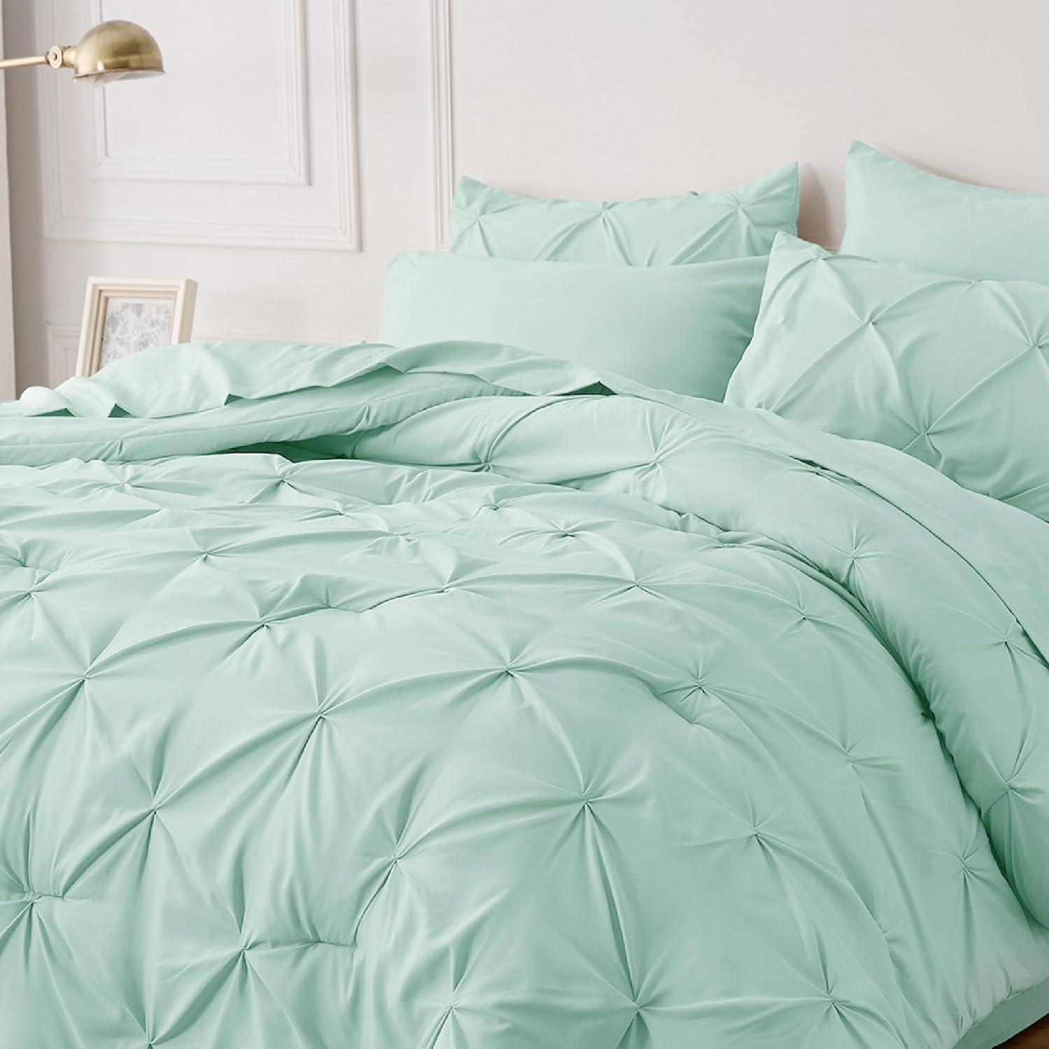 image:imageBedsure Twin XL Comforter Set Pink Dorm Room Essentials for Girls Extra Long Twin XL Bedding Set with Sheets All Season Down Alternative Comforter with Sheets Pillowcase amp Sham28 Mint Green