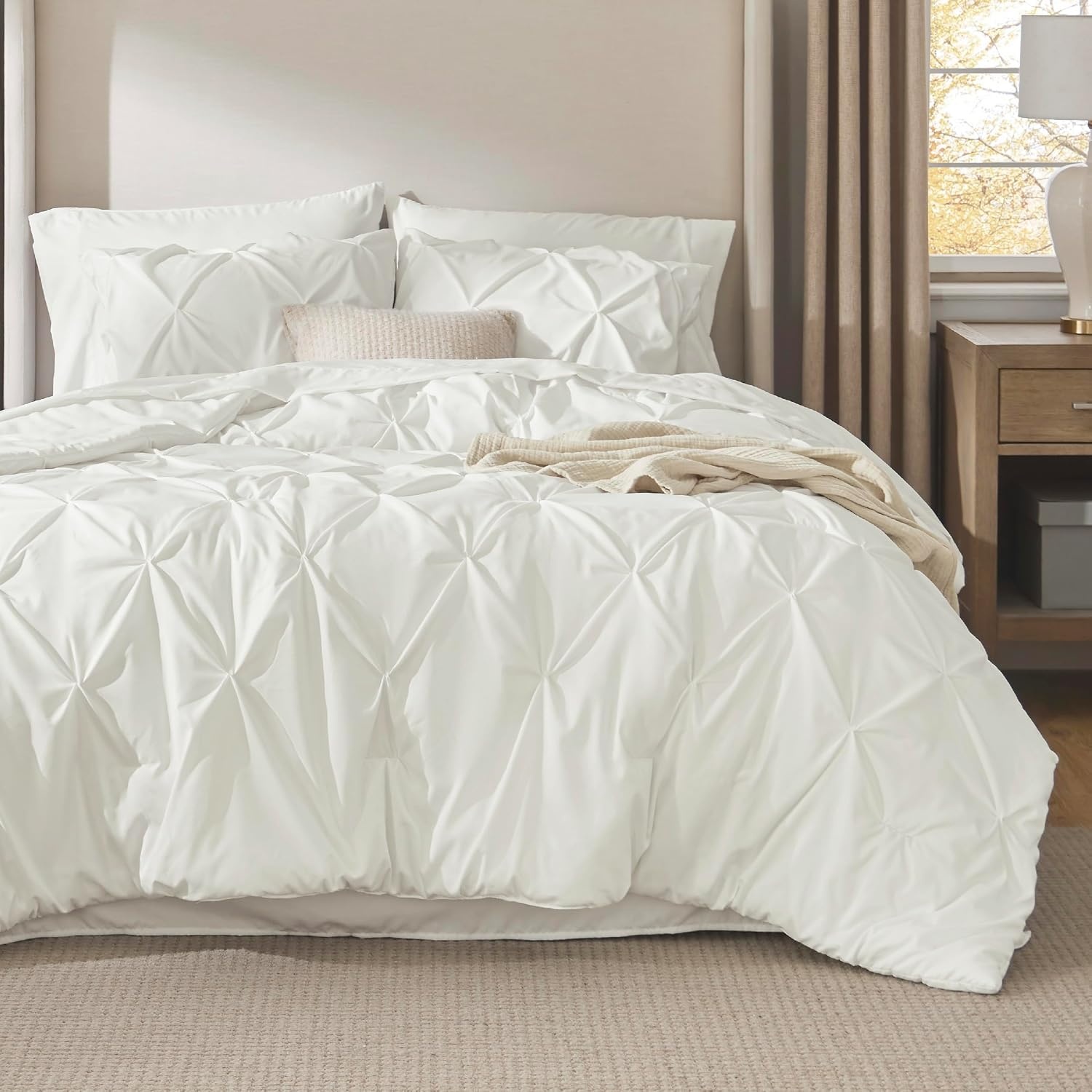image:imageBedsure Twin XL Comforter Set Pink Dorm Room Essentials for Girls Extra Long Twin XL Bedding Set with Sheets All Season Down Alternative Comforter with Sheets Pillowcase amp Sham19 Ivory