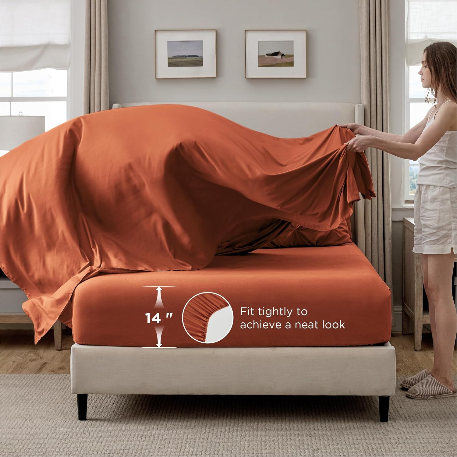 image:imageBedsure Twin XL Comforter Set Pink Dorm Room Essentials for Girls Extra Long Twin XL Bedding Set with Sheets All Season Down Alternative Comforter with Sheets Pillowcase amp Sham16 Burnt Orange