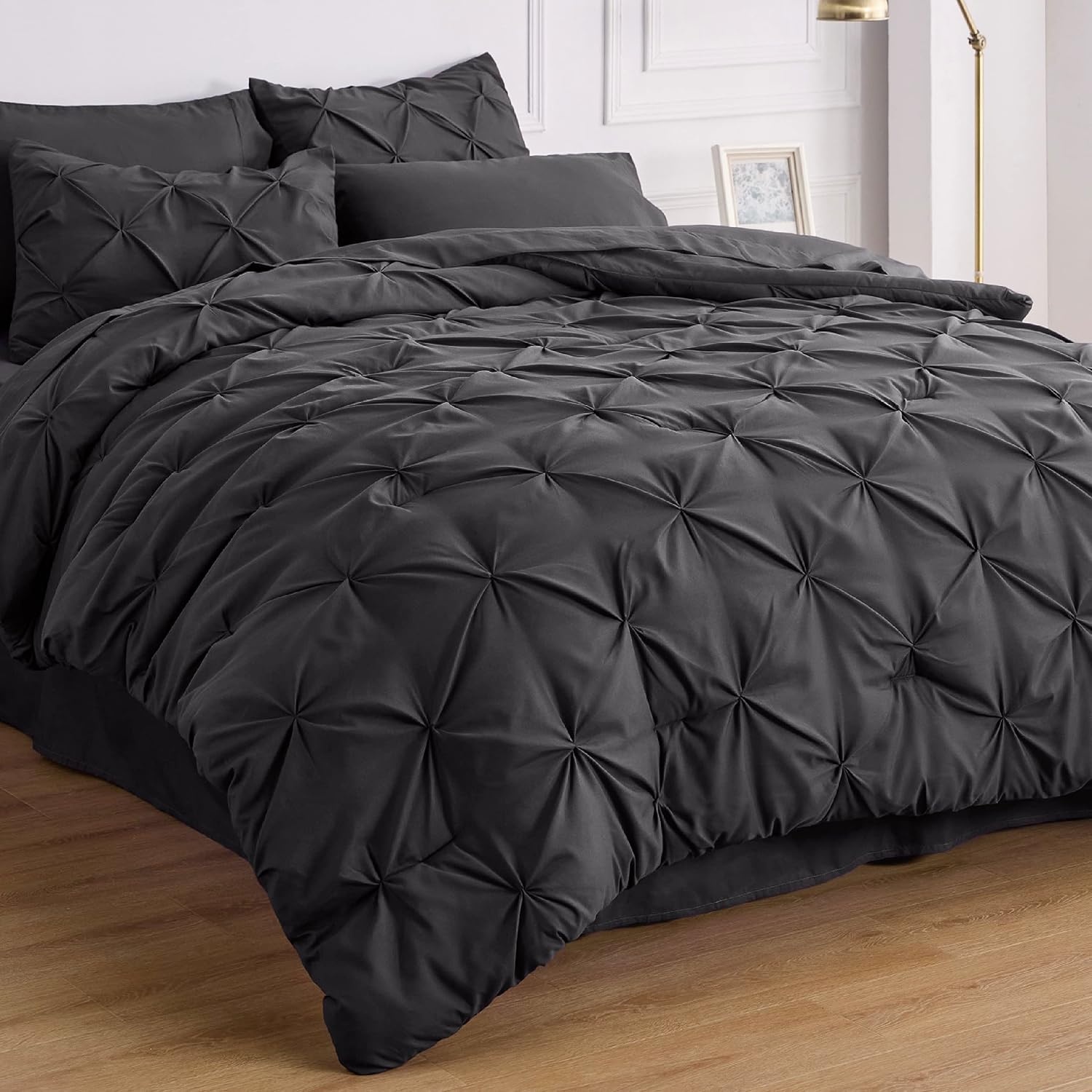 image:imageBedsure Twin XL Comforter Set Pink Dorm Room Essentials for Girls Extra Long Twin XL Bedding Set with Sheets All Season Down Alternative Comforter with Sheets Pillowcase amp Sham04 Dark Grey