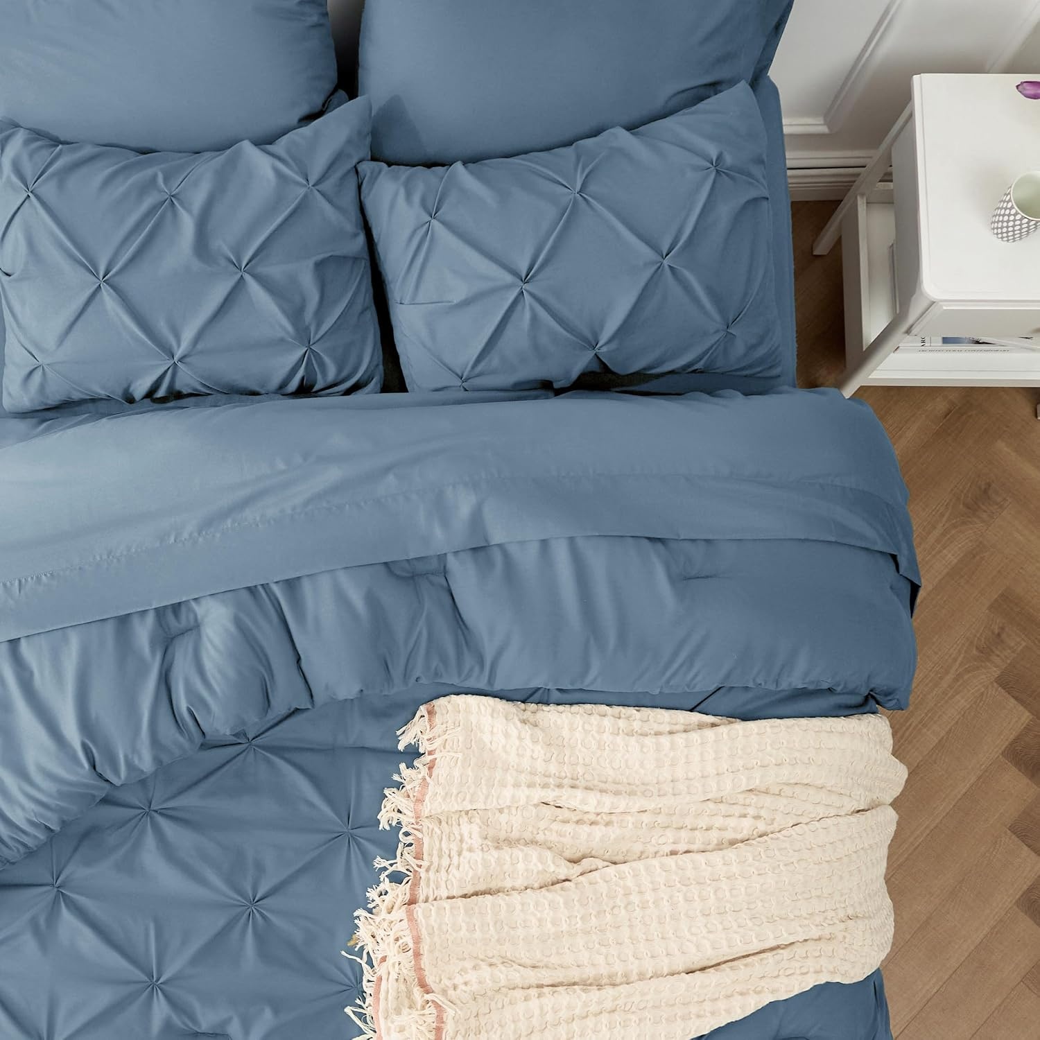 image:imageBedsure Twin XL Comforter Set Pink Dorm Room Essentials for Girls Extra Long Twin XL Bedding Set with Sheets All Season Down Alternative Comforter with Sheets Pillowcase amp Sham07 Mineral Blue