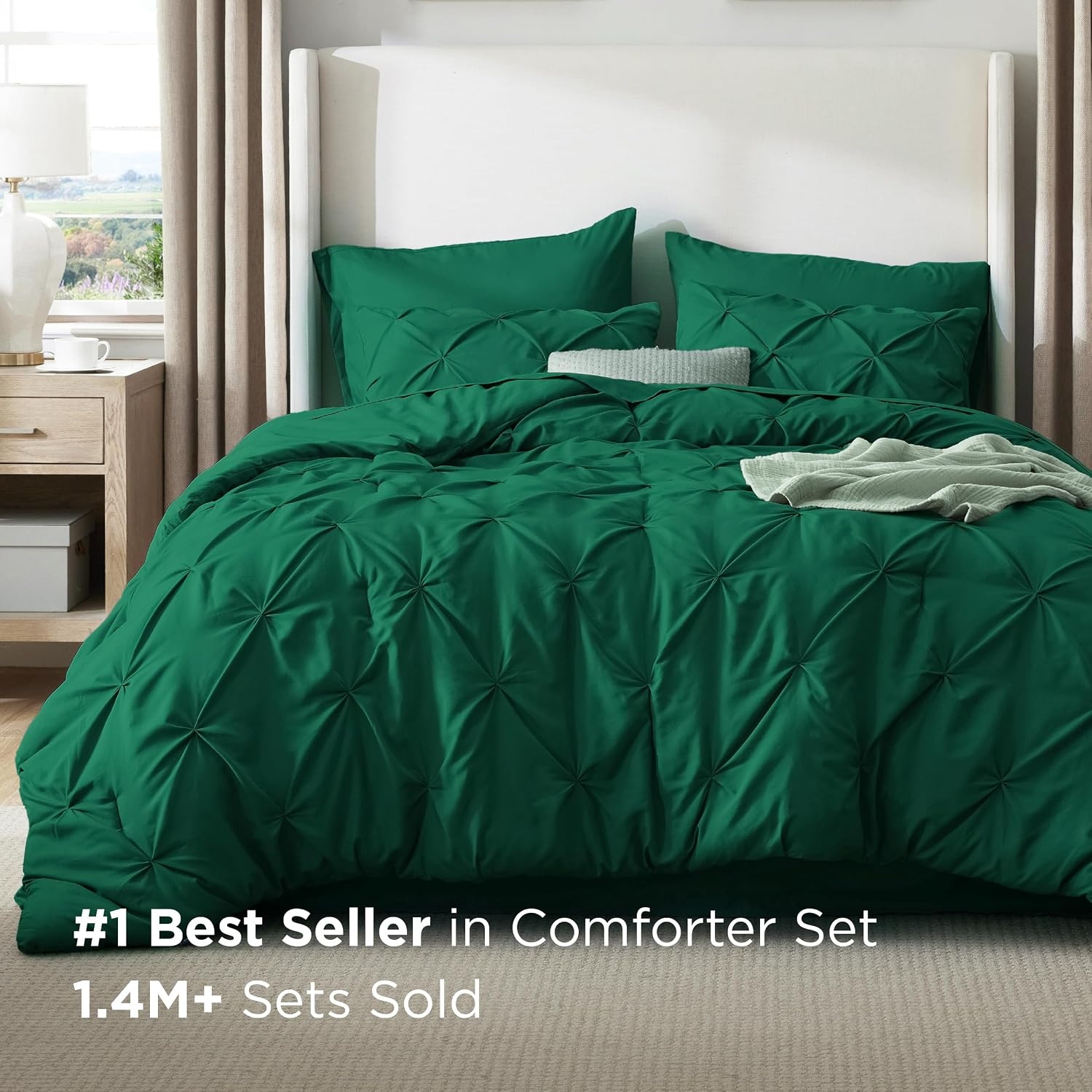 image:imageBedsure Twin XL Comforter Set Pink Dorm Room Essentials for Girls Extra Long Twin XL Bedding Set with Sheets All Season Down Alternative Comforter with Sheets Pillowcase amp Sham26 Emerald Green