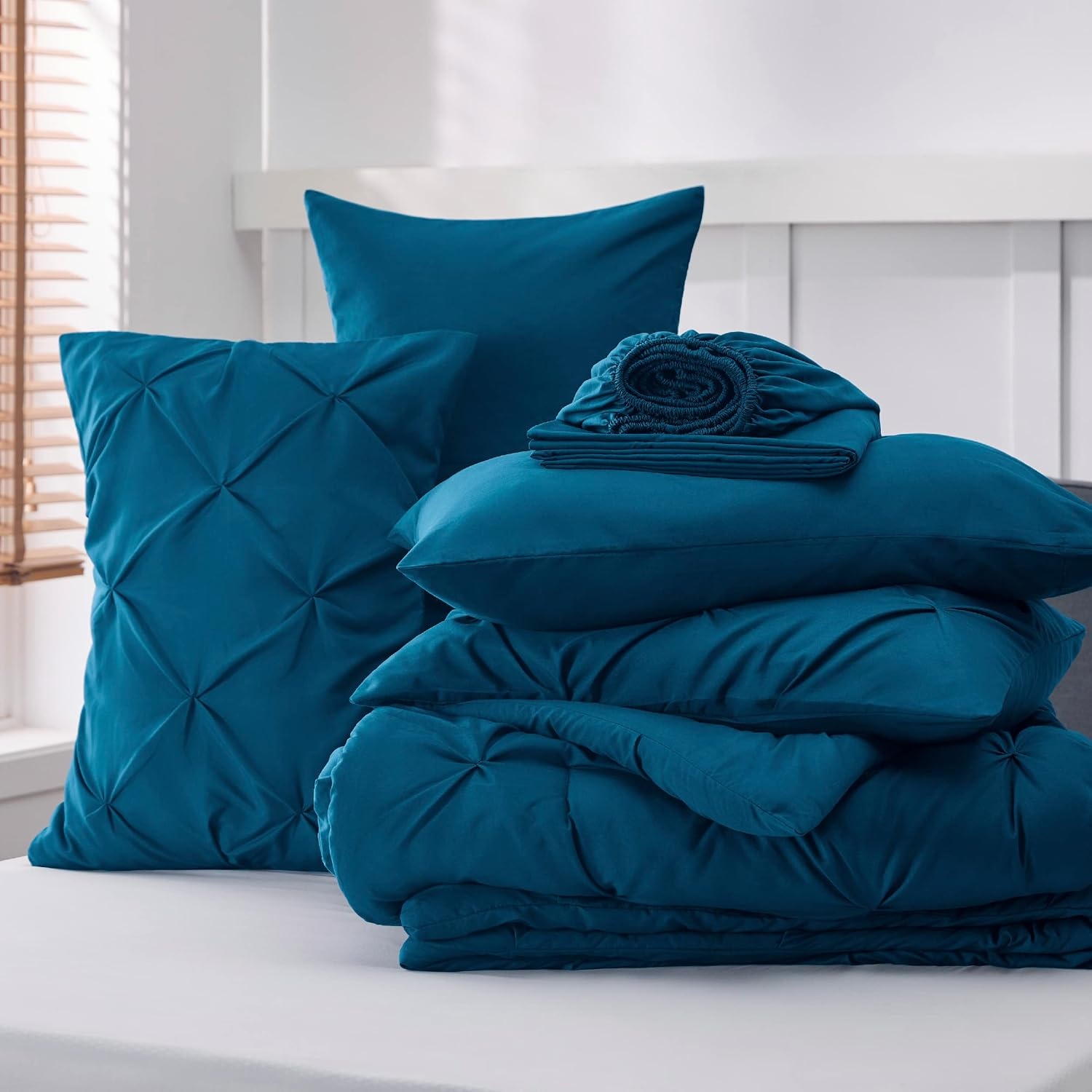 image:imageBedsure Twin XL Comforter Set Pink Dorm Room Essentials for Girls Extra Long Twin XL Bedding Set with Sheets All Season Down Alternative Comforter with Sheets Pillowcase amp Sham14 Teal