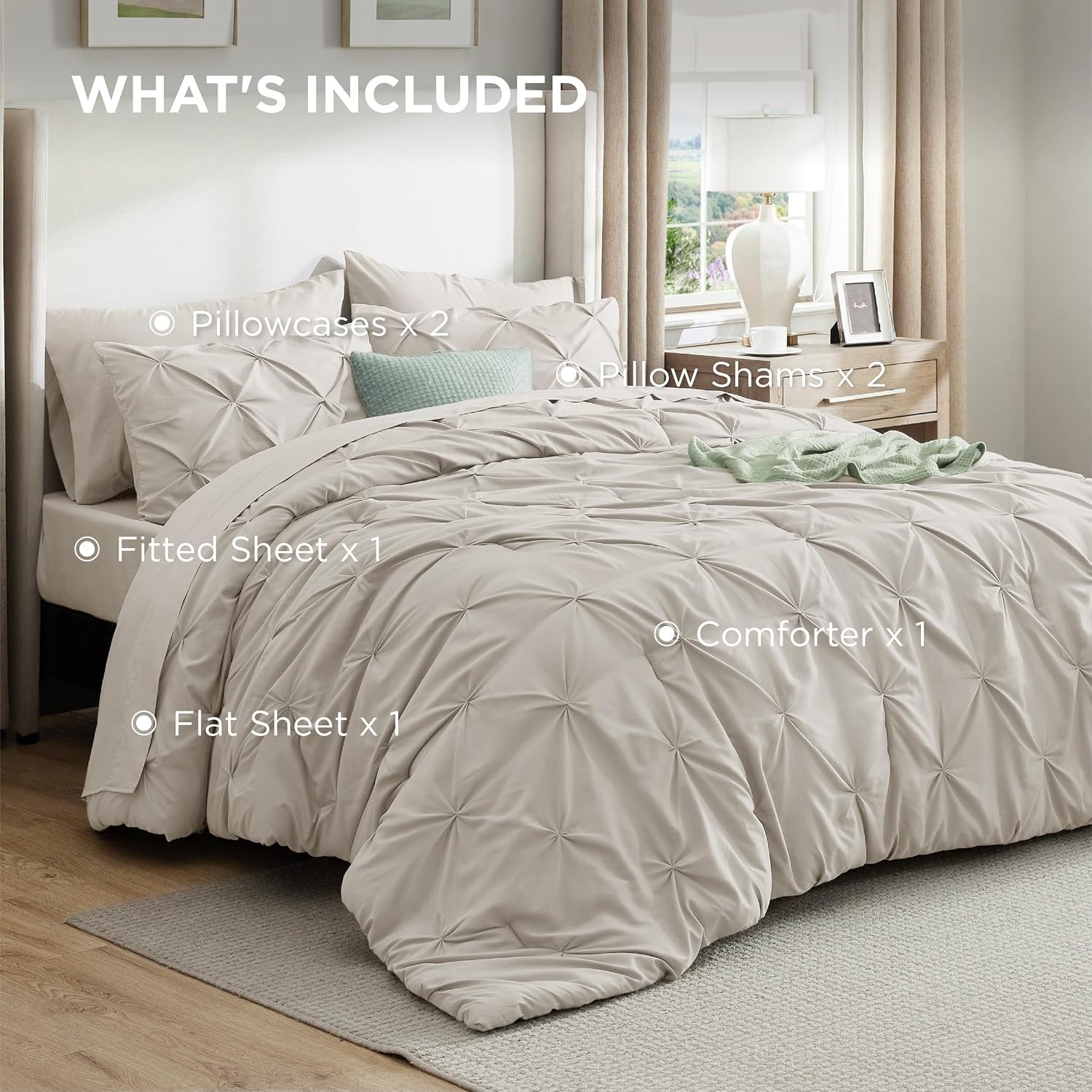 image:imageBedsure Twin XL Comforter Set Pink Dorm Room Essentials for Girls Extra Long Twin XL Bedding Set with Sheets All Season Down Alternative Comforter with Sheets Pillowcase amp Sham17 Linen